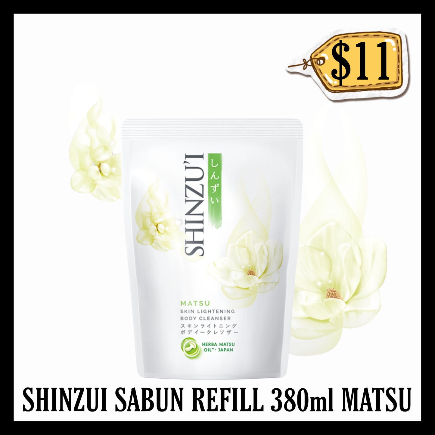 Shinzui Sabun Refill 380ml Matsu (BBD END JAN 2029)