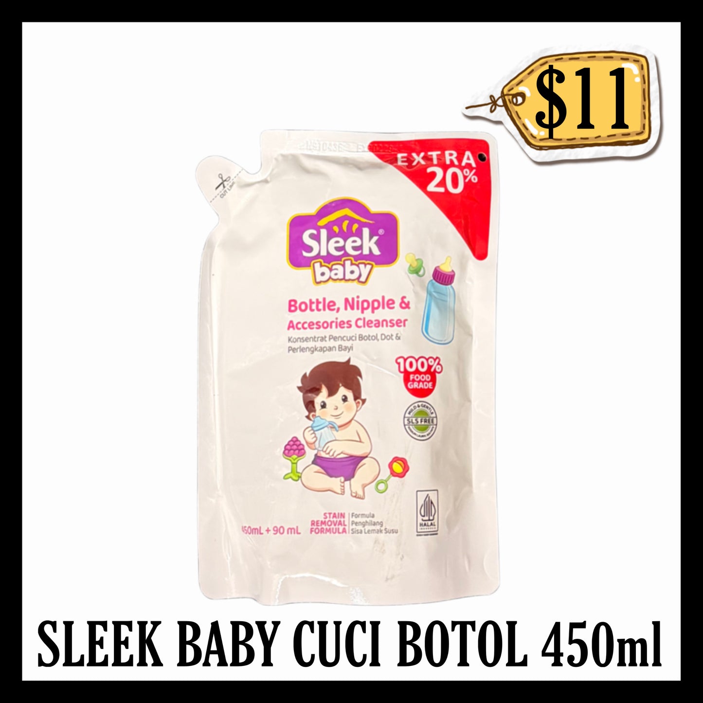 Sleek Baby Cuci Botol 450ml (BBD END FEB 2029)
