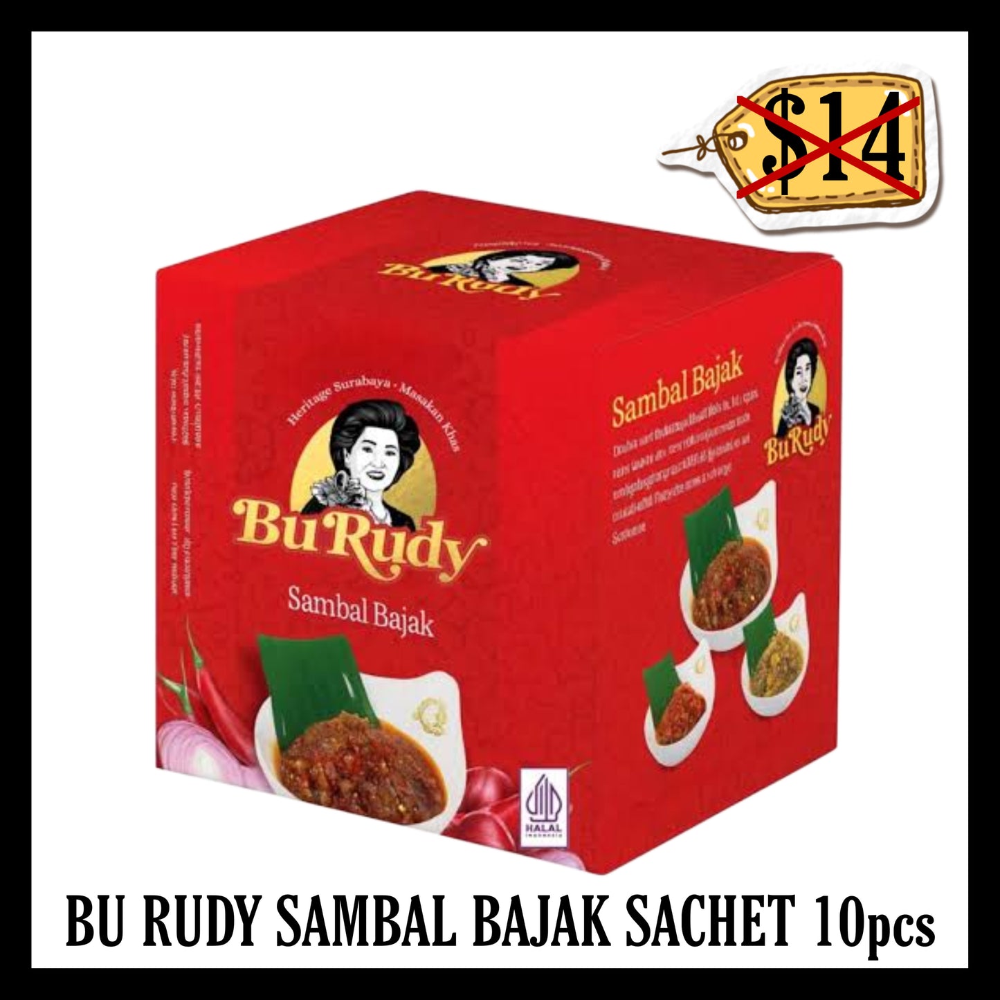 (SALE 20% OFF) Bu Rudy Sambal Bajak Sachet 10pcs (BBD 22 JUN 2026)
