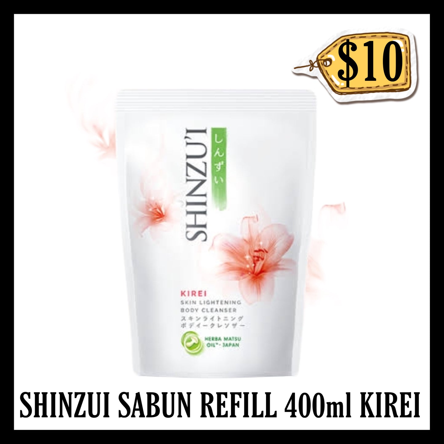 Shinzui Sabun Refill 400ml Kirei (BB END APR 2027)