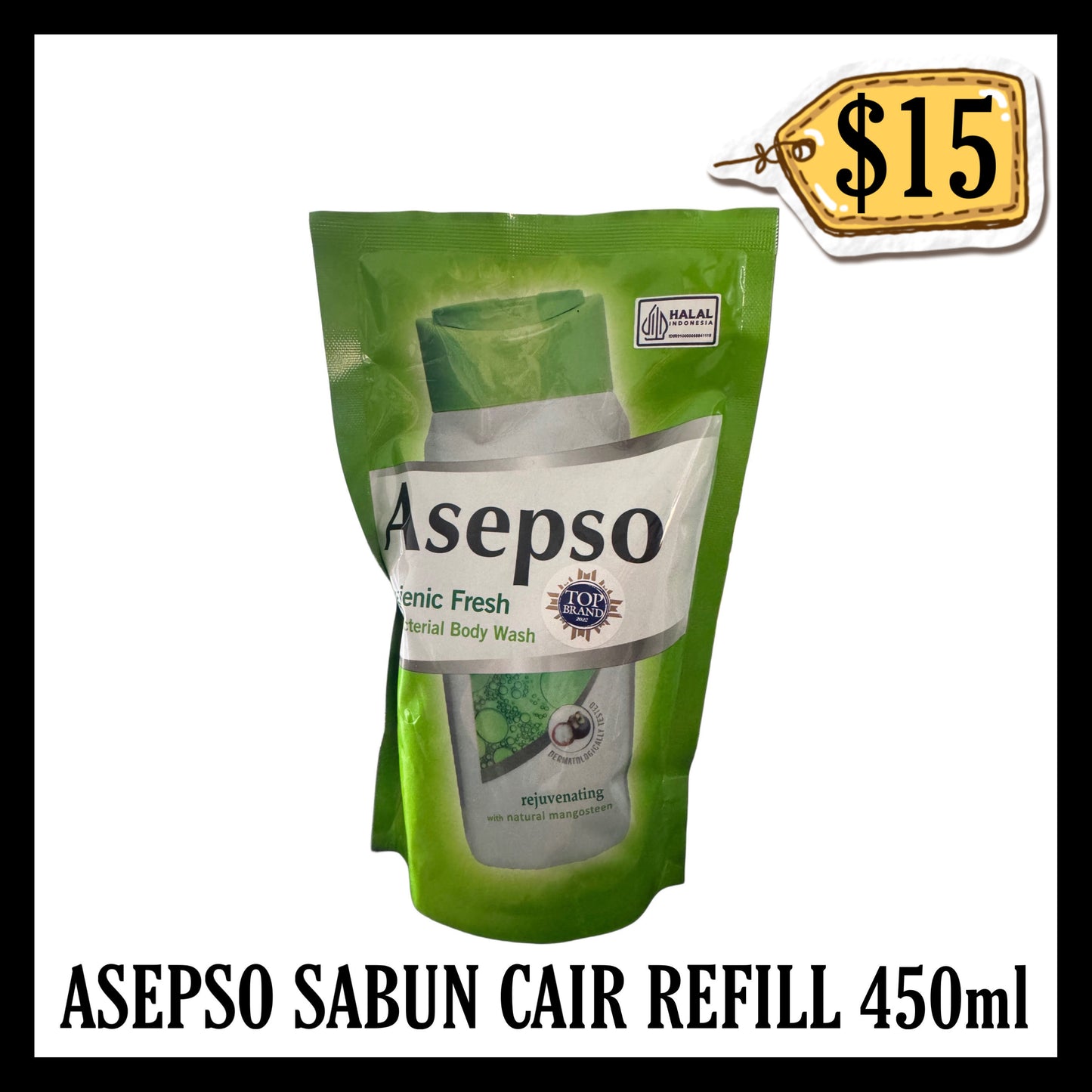 Asepso Sabun Cair Refill 450ml Hijau