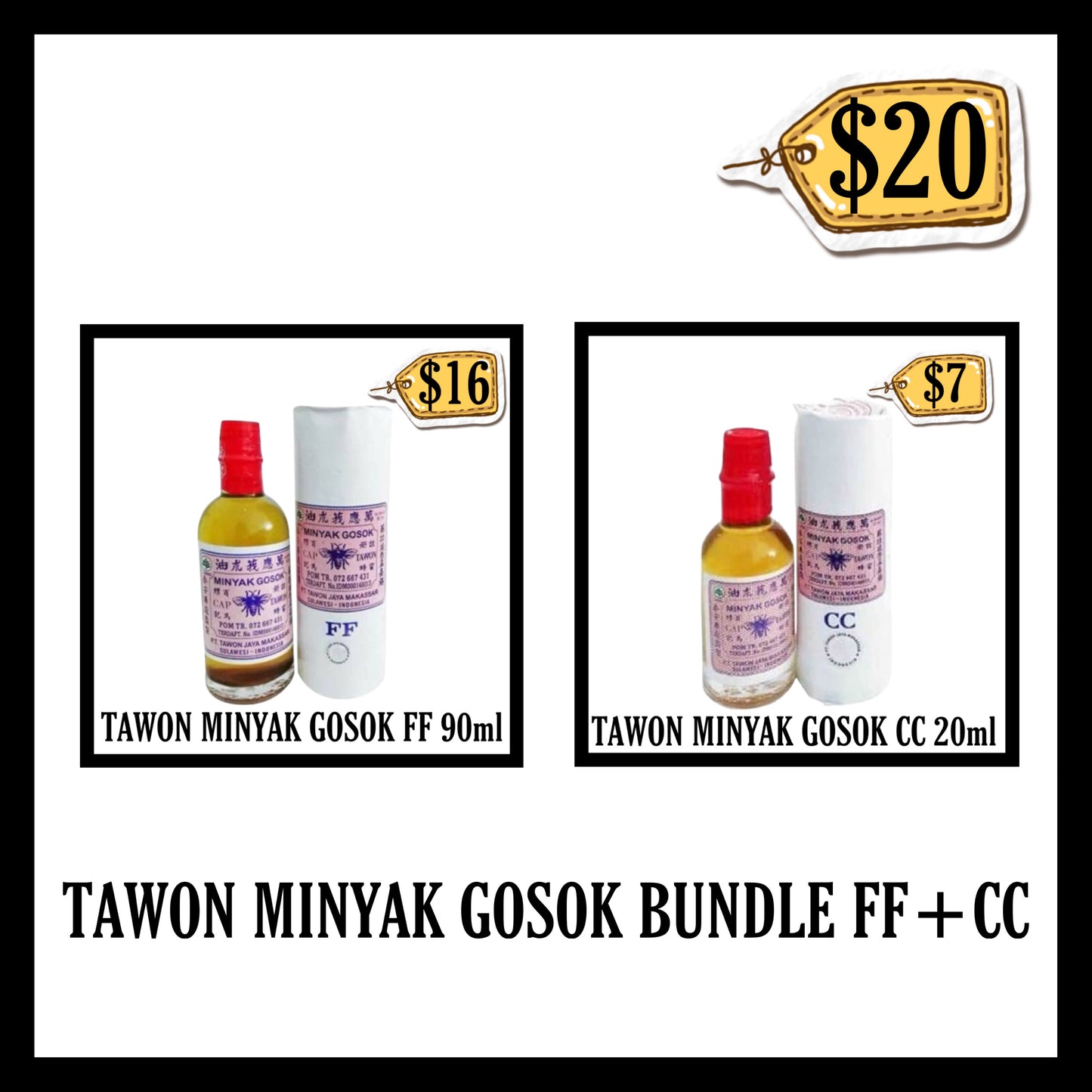 Tawon Minyak Gosok Bundle Ff+Cc (Reduce Price)(No Box)