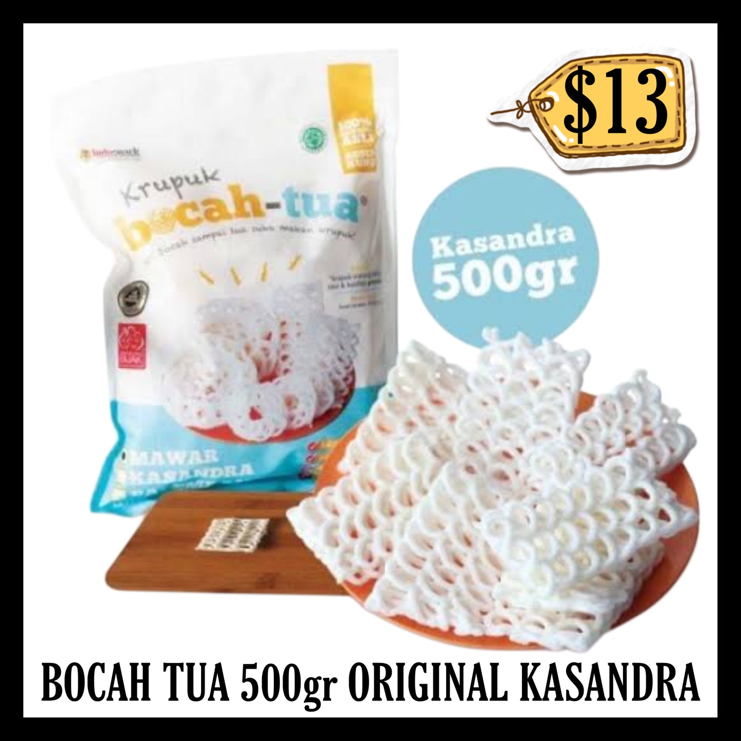 Bocah Tua Krupuk 500gr Original Kasandra Uncooked (BBD 08 JUN 2028)