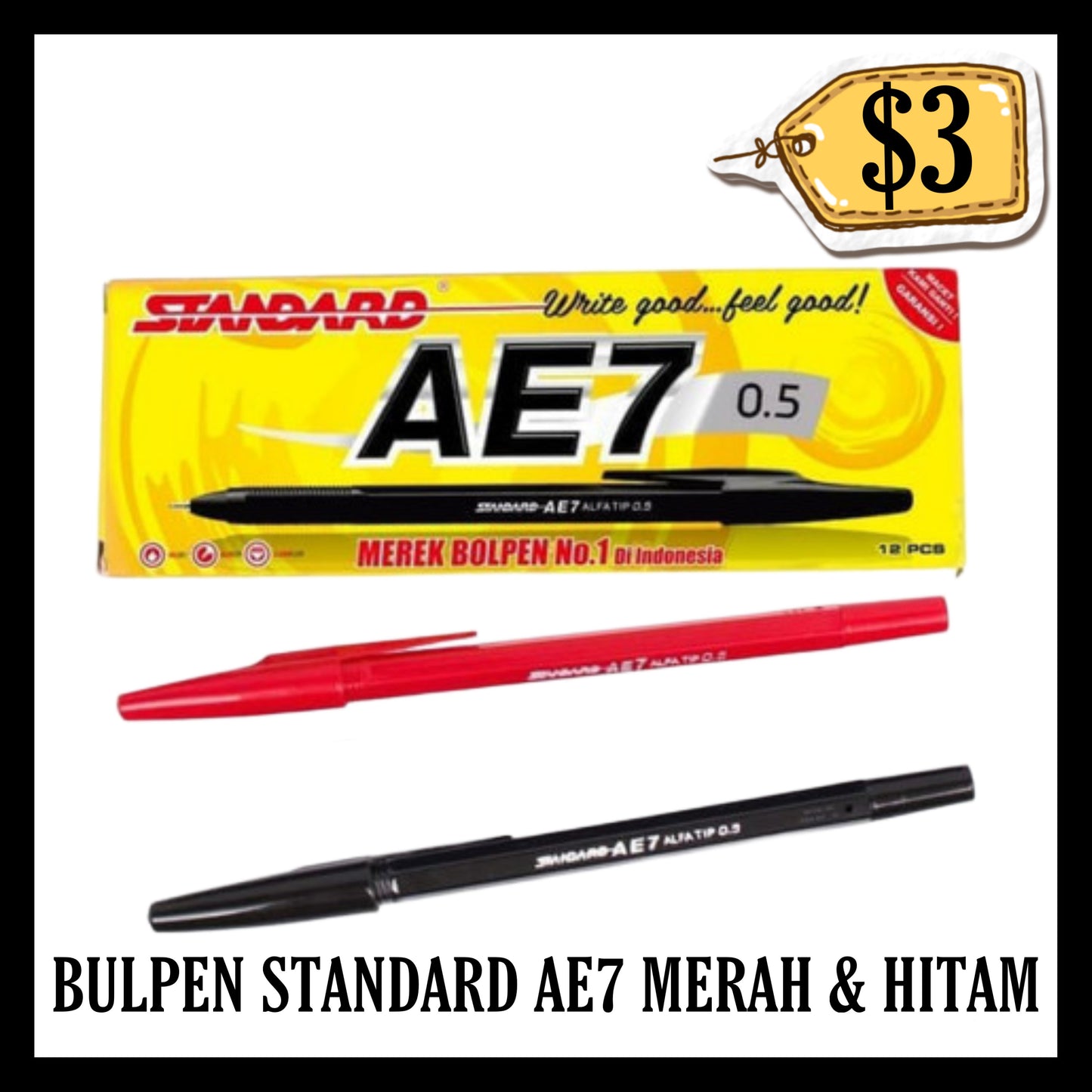 Bulpen Standard AE7 Merah & Hitam