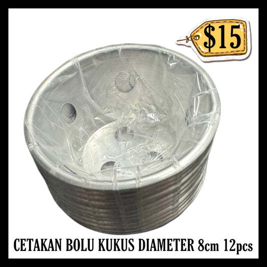 Cetakan Bolu Kukus Diameter 8cm 12pcs