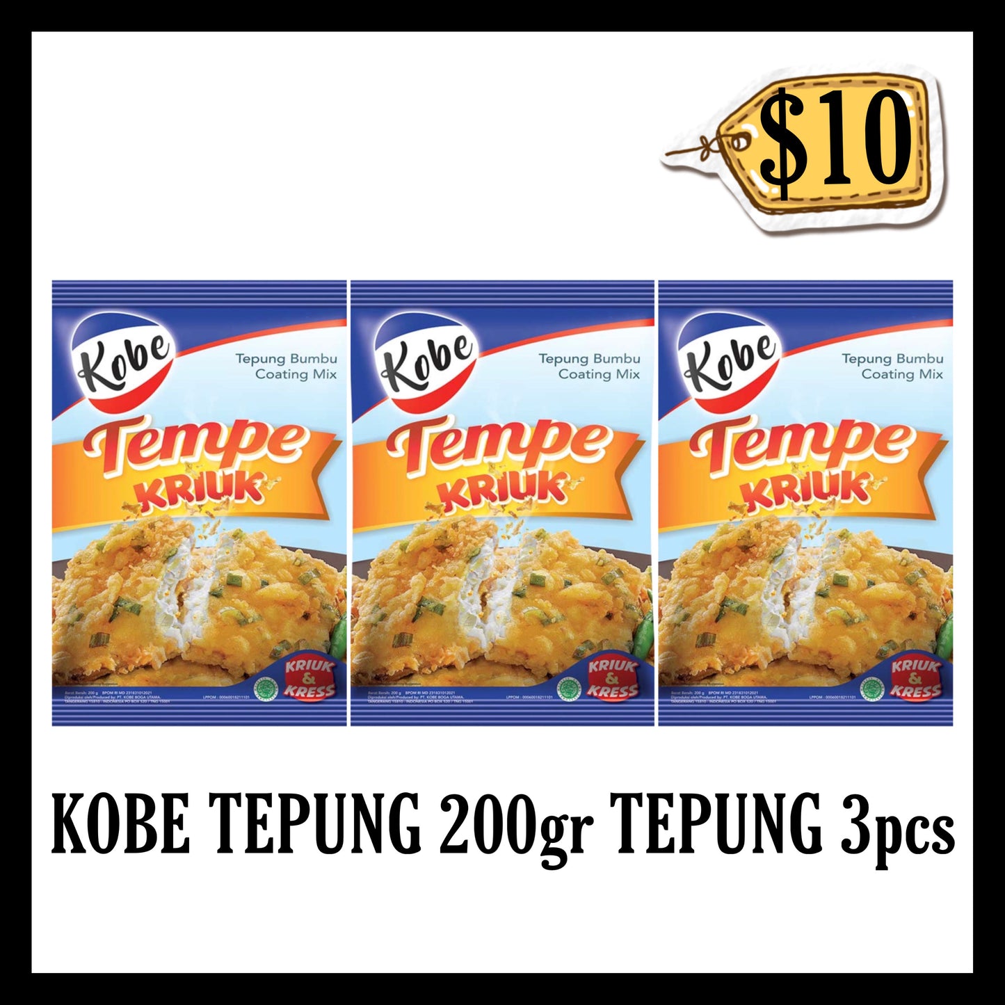 Kobe Tepung Tempe 200gr 3pcs ($10 BUNDLE DEALS)(BBD 03 OCT 2027)