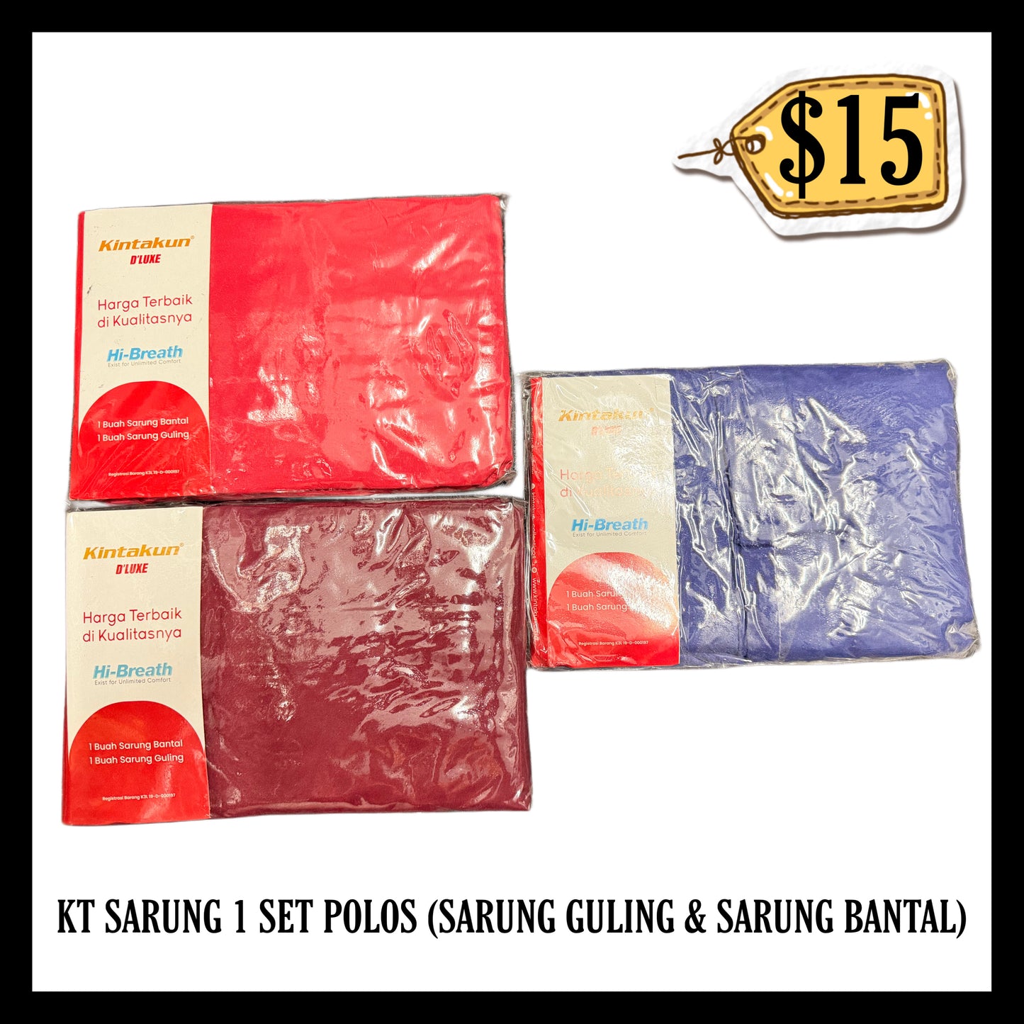 Sarung Bantal Guling 1 Set Kt (Sarung Guling & Sarung Bantal)
