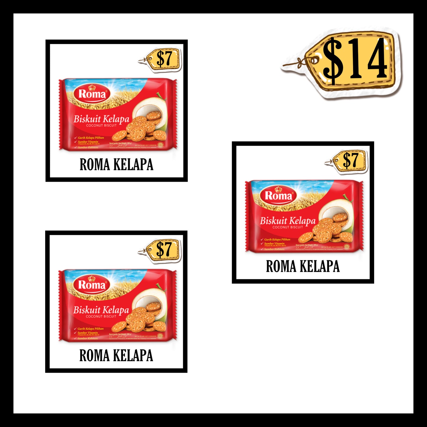 Roma Kelapa 300gr (BUY 2 GET 1 FREE)(BB END MAR 2027)