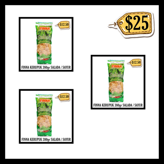 Finna Kerupuk 380gr Salada /Sayur (BUY 2 GET 1 FREE)(BB 15 MAR 2026)