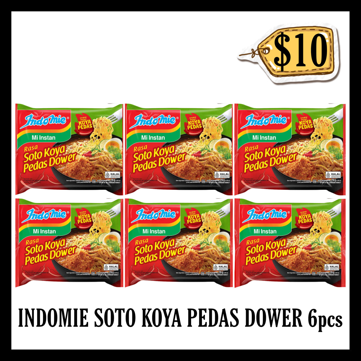 Indomie Kuah Soto Koya Pedas Dower 6pcs ($10 BUNDLE DEALS)(BBD 22 JAN 2027)