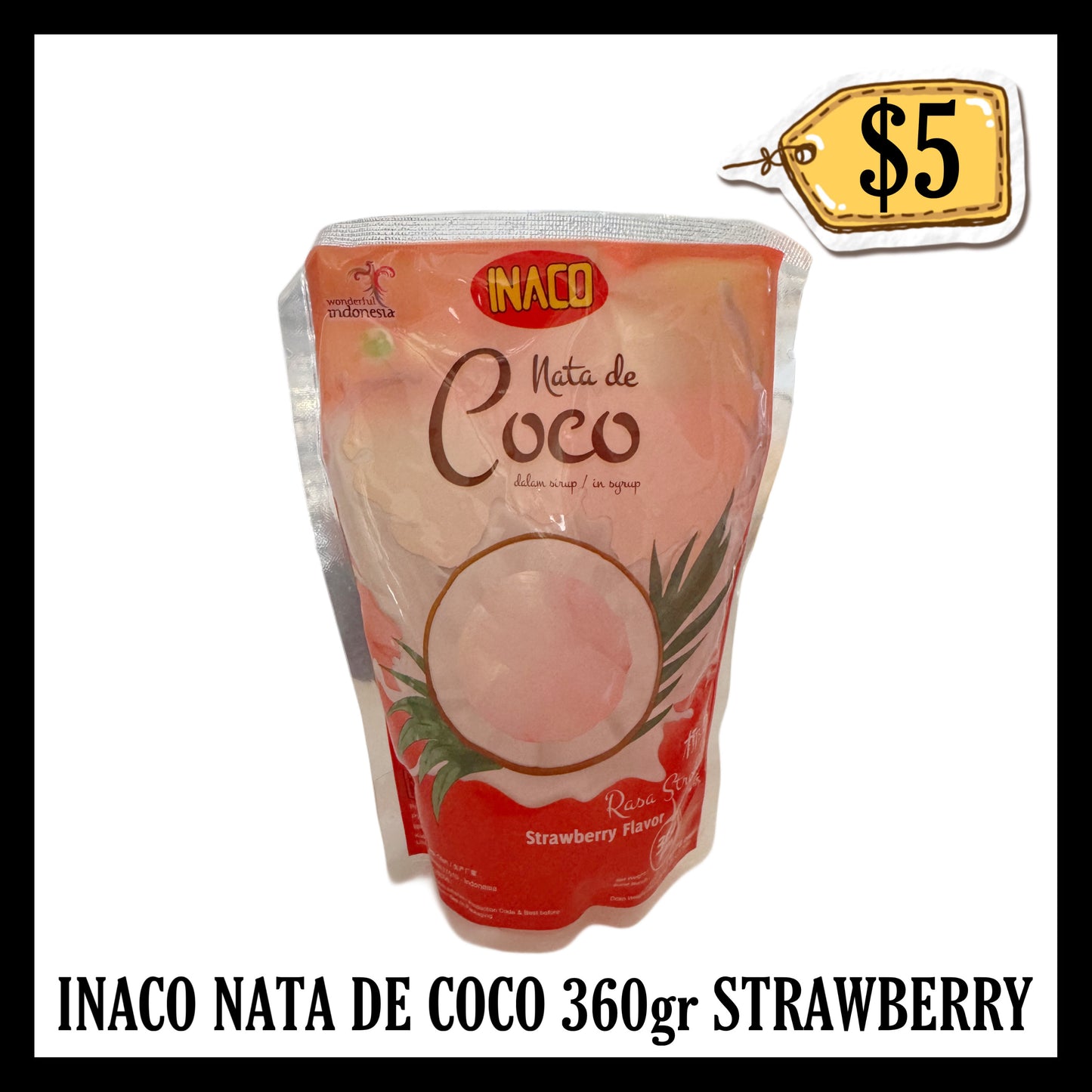 Inaco Nata De Coco 360gr Strawberry (BB 26 DEC 2025)
