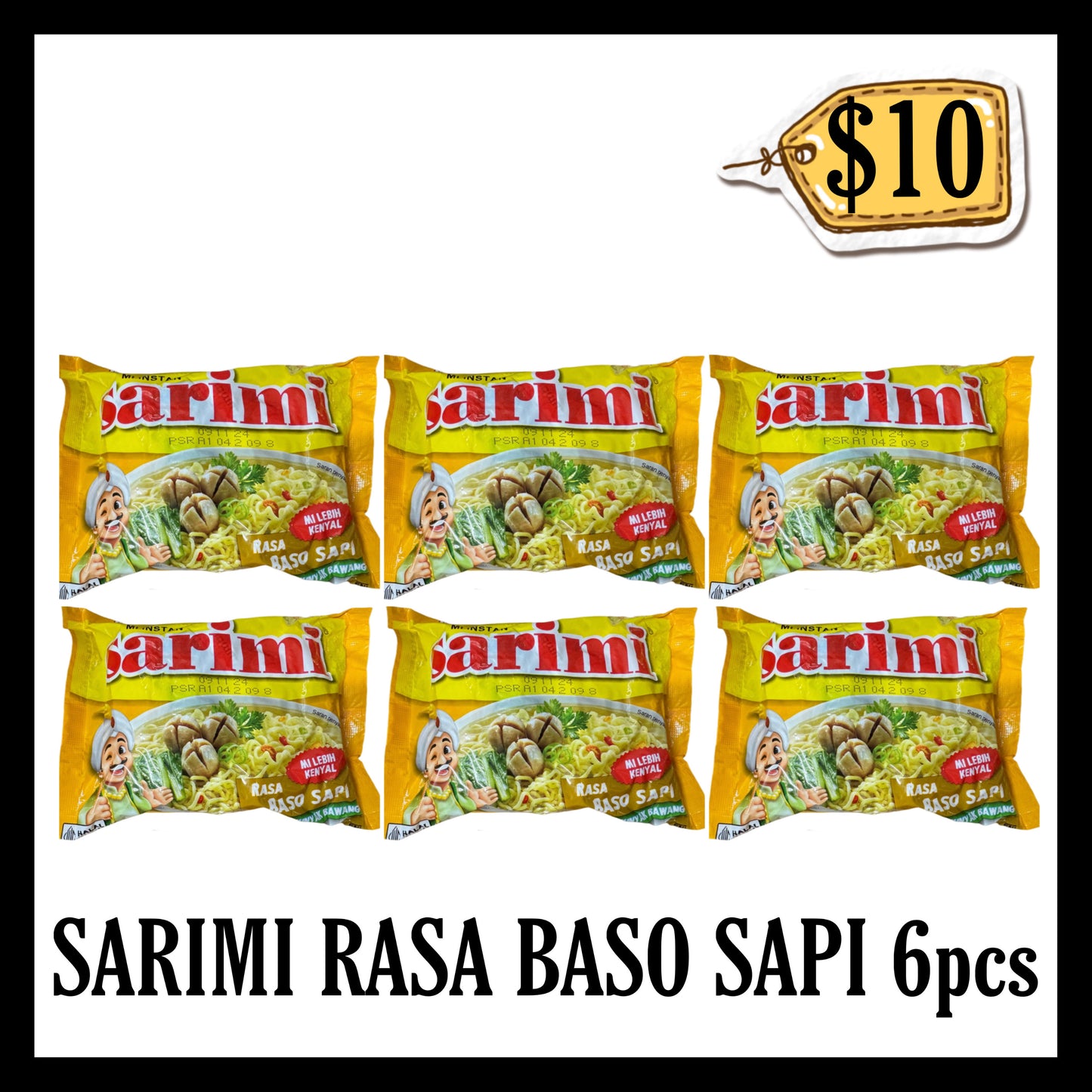 Sarimi Kuah Rasa Baso Sapi 6pcs ($10 BUBDLE DEALS)(BBD 22 DEC 2026)