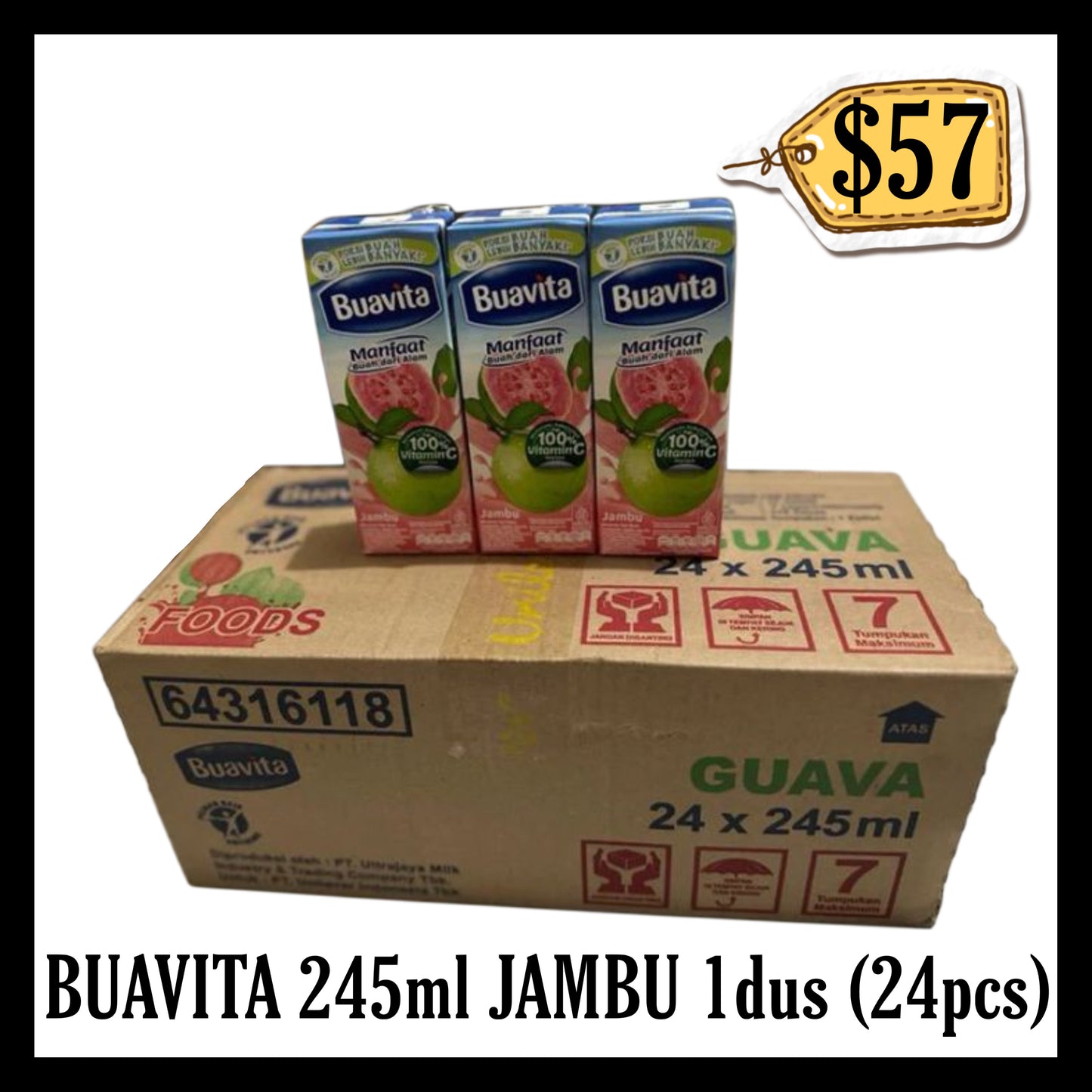 Buavita 245ml Jambu 1dus (24pcs) (BBD 31 OCT 2026)