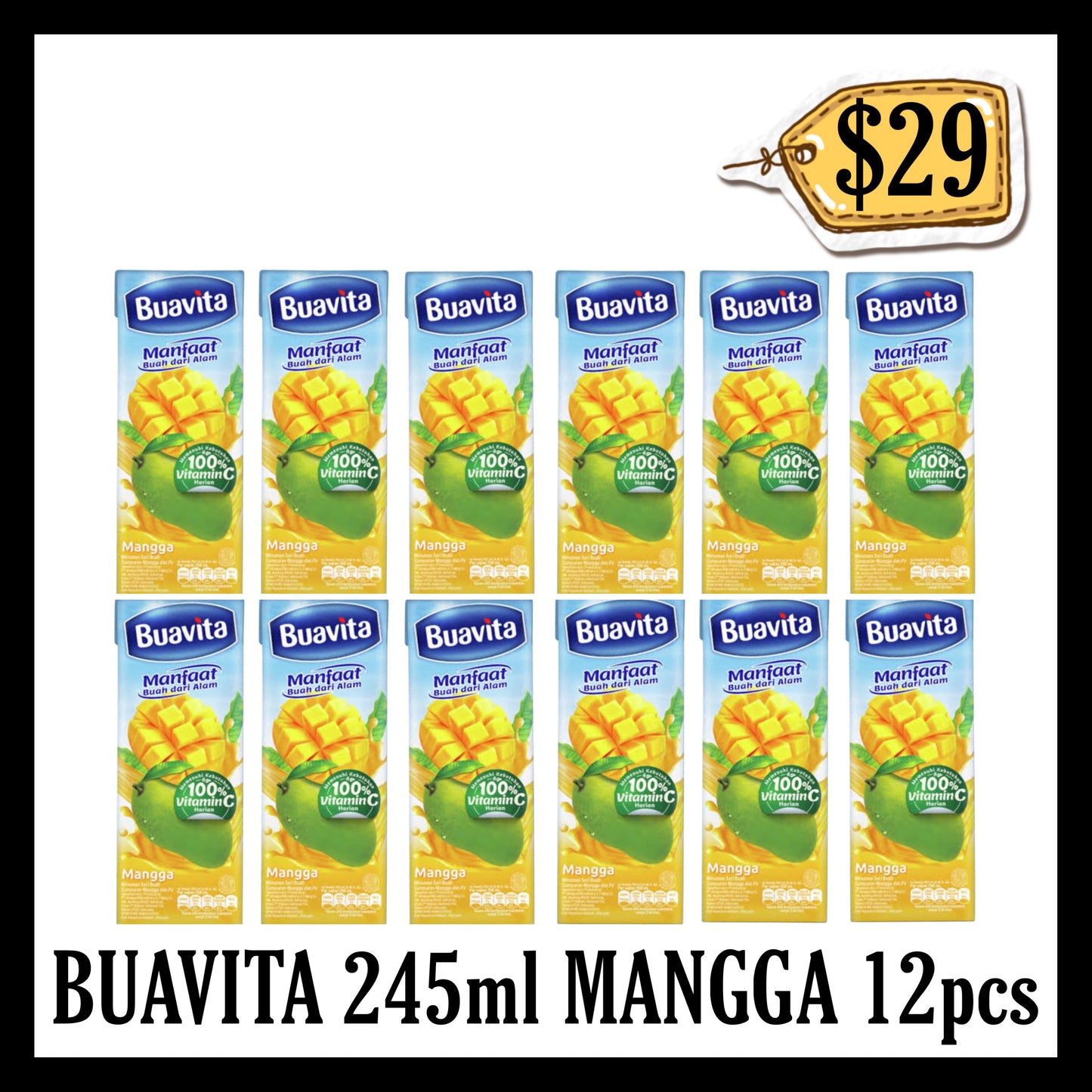 Buavita 245ml Mangga 12pcs (BBD 29 OCT 2026)