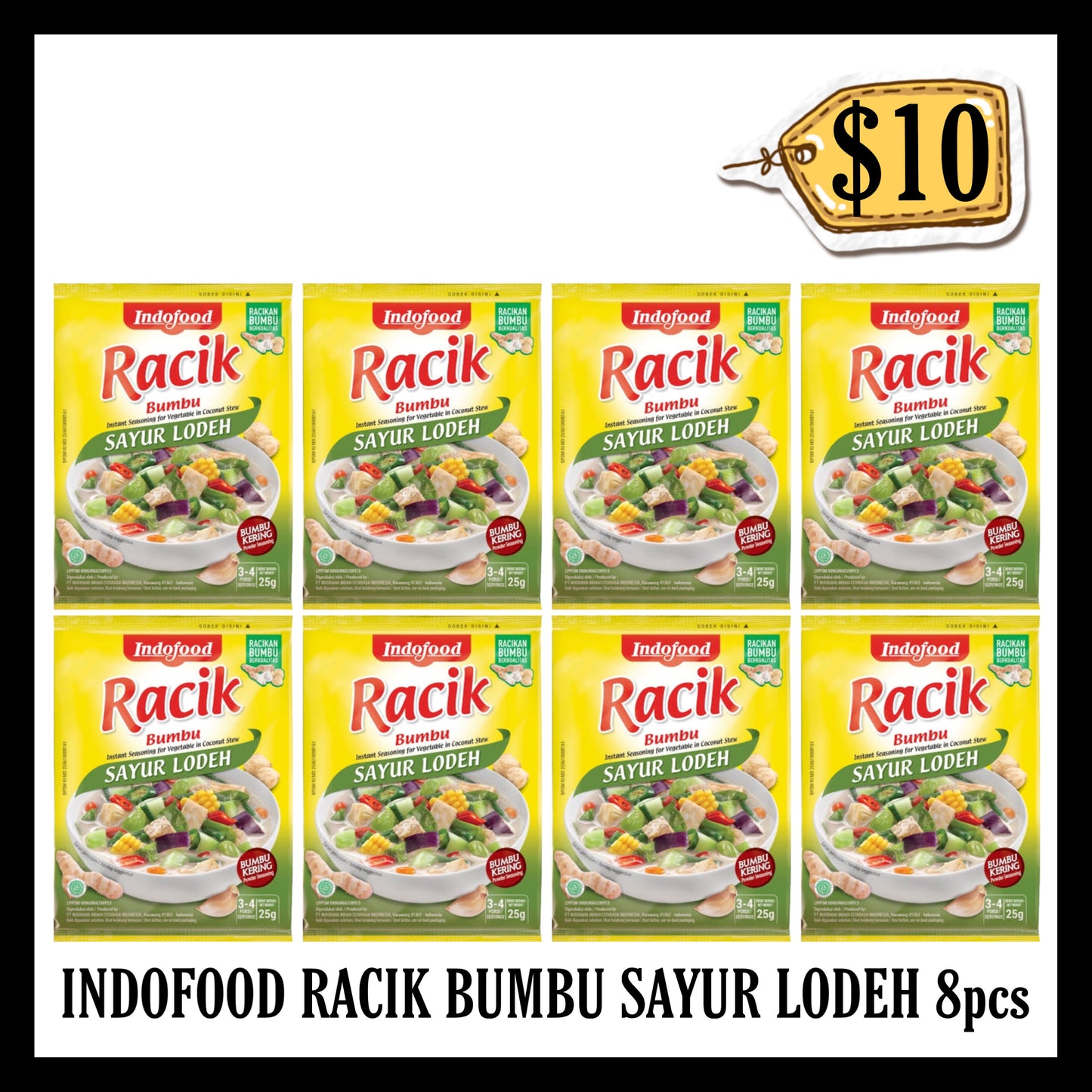 Indofood Racik Bumbu Sayur Lodeh 8pcs($10 BUNDLE DEALS)(BBD 09 MAR 2027)