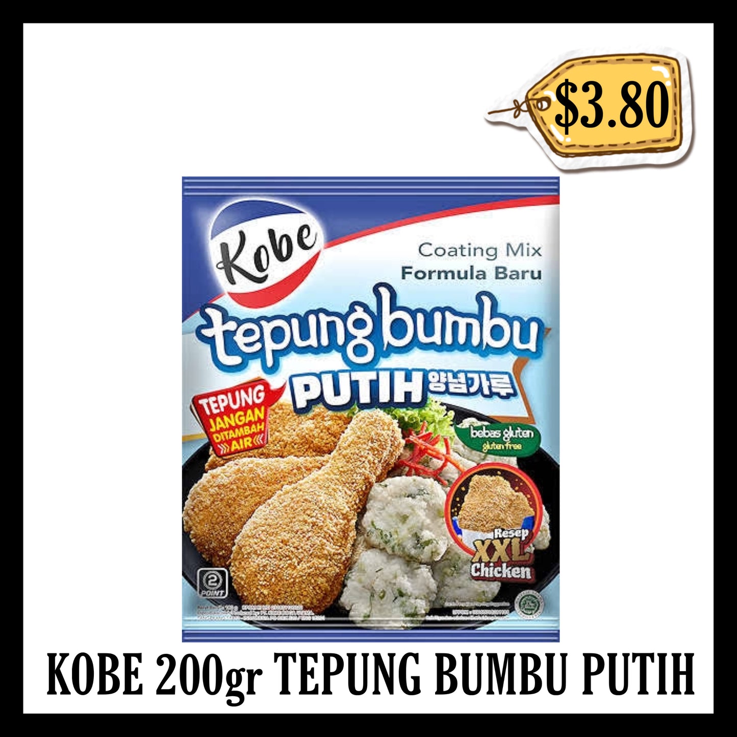Kobe Tepung Bumbu Putih 200gr (BB 12 MAR 2026)