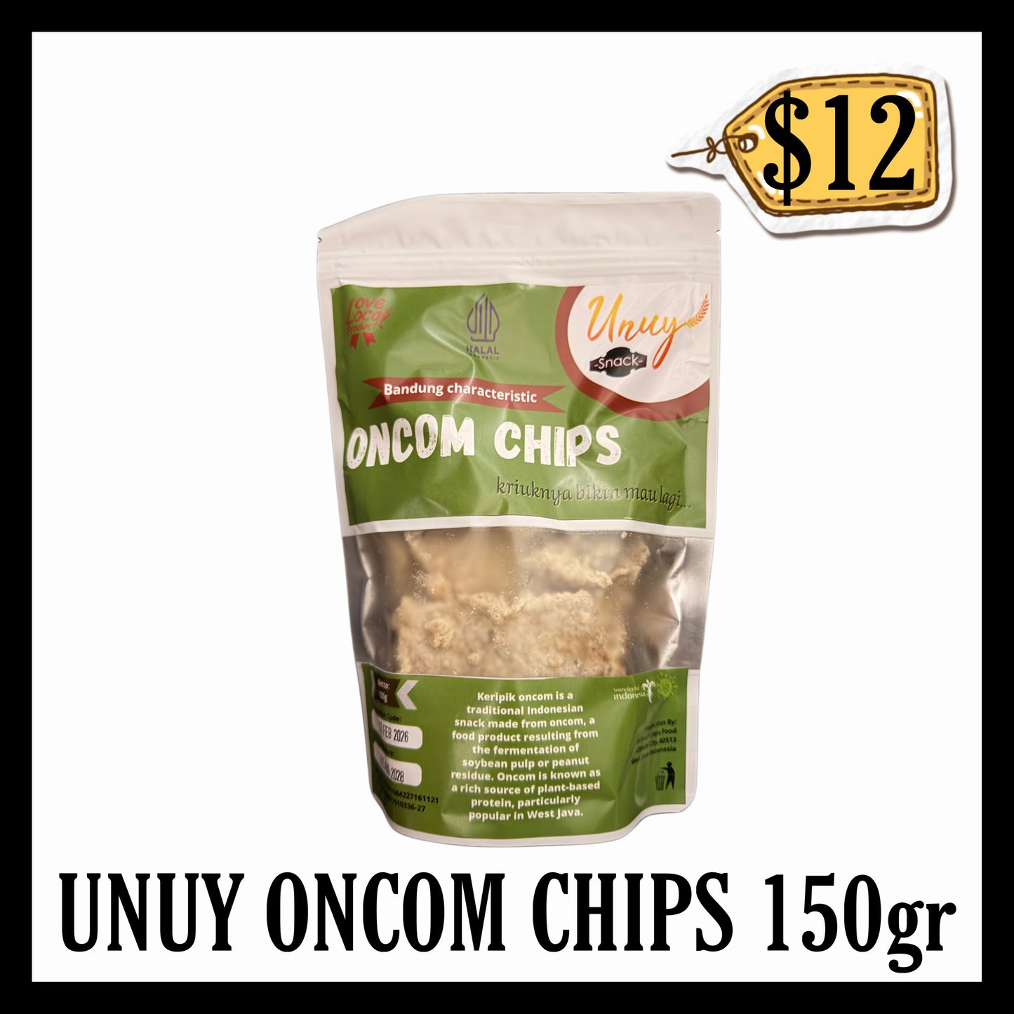 Unuy Oncom Chips 150gr (BBD 02 AUG 2028)