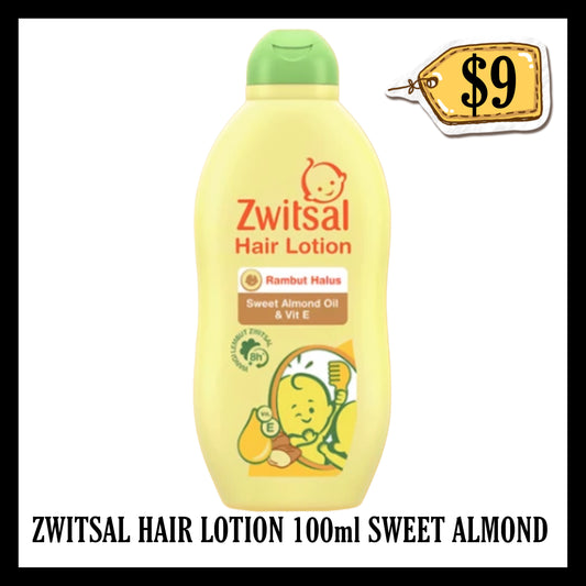 Zwitsal Hair Lotion 100ml Sweet Almond (BB 12 SEP 2026)