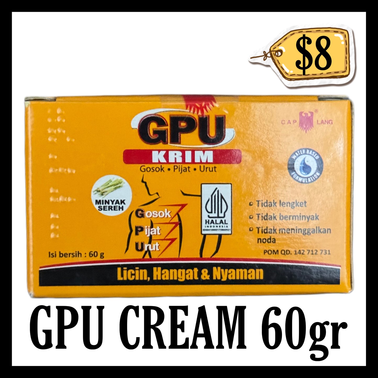 Gpu Cream 60gr (BB END JAN 2027)