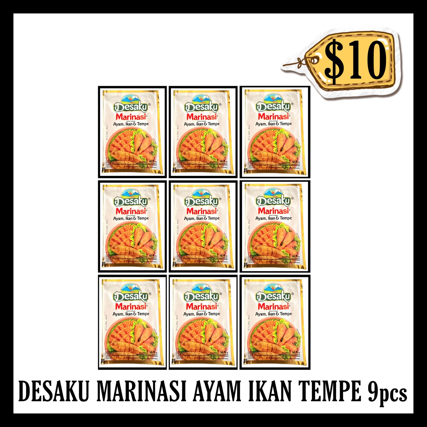 Desaku Marinasi Tempe , Ikan & Ayam Bumbu 12.5gr 9pcs ($10 BUNDLE DEALS) (BBD END MAR 2028)