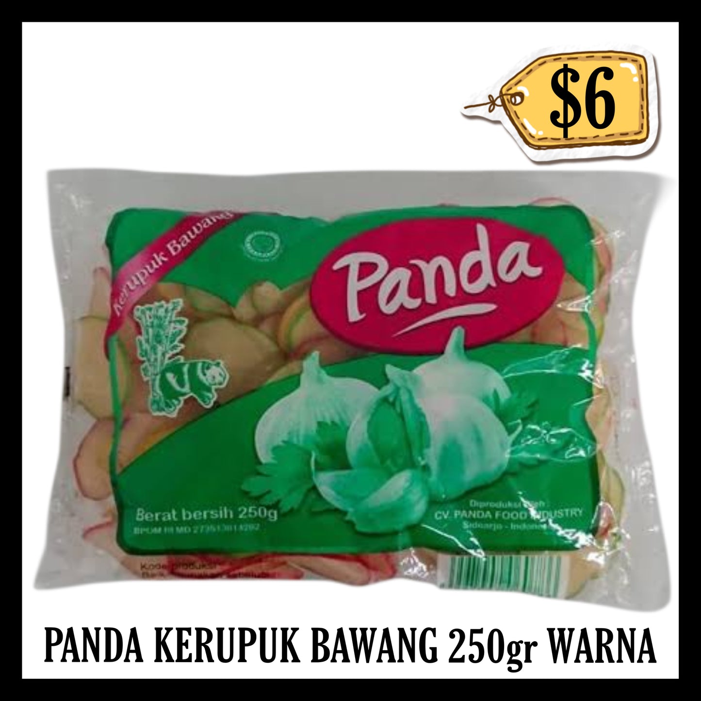 Panda Kerupuk Bawang 250gr Warna Uncooked (BBD-