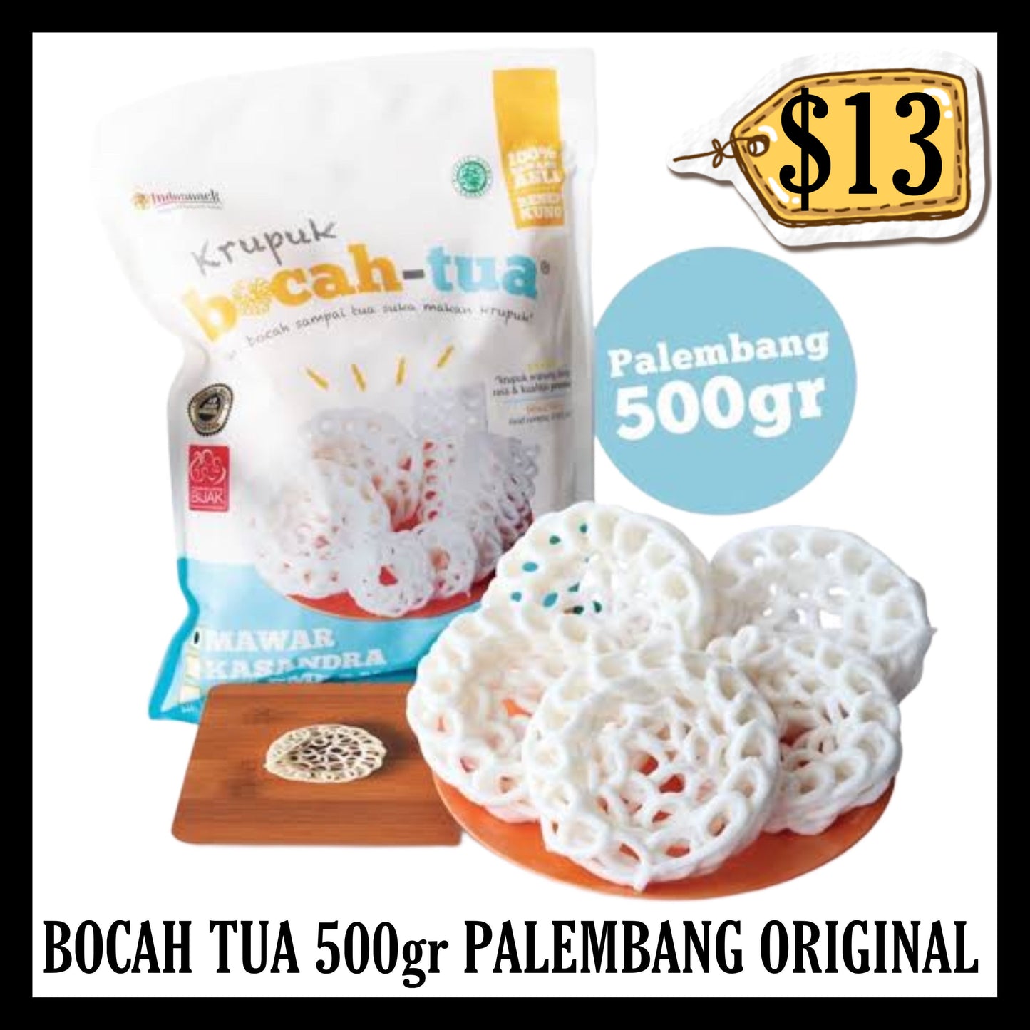 Bocah Tua Krupuk 500gr Palembang Original (BBD 06 AUG 2027)
