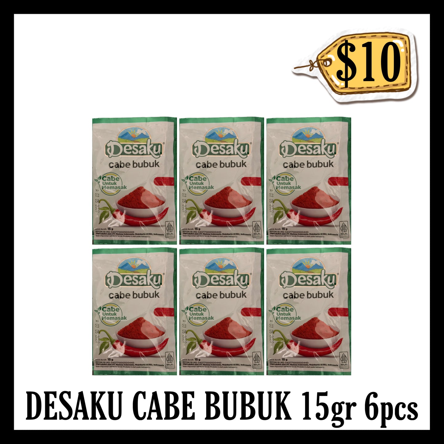 Desaku Cabai Merah Bubuk 15gr ($10 BUNDLE DEALS)(BBD 03 MAY 2028)
