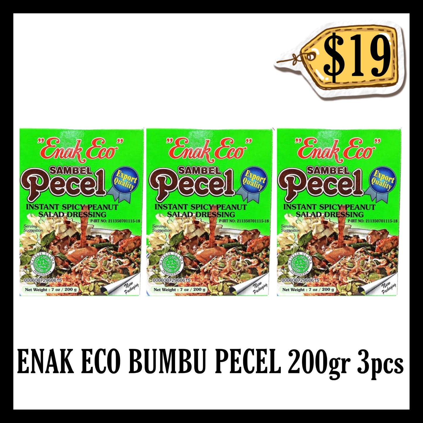 Enak Eco Sambel Pecel Medium Hot 200gr 3pcs (BBD 05 SEP 2027)