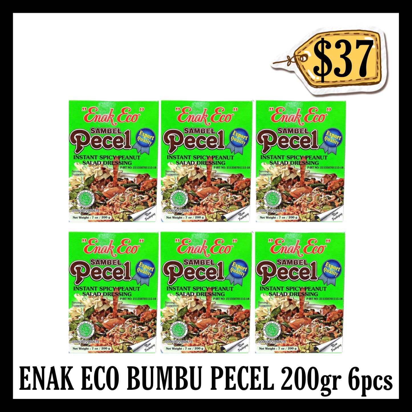 Enak Eco Sambel Pecel Medium Hot 200gr 6pcs (BBD 05 SEP 2027)