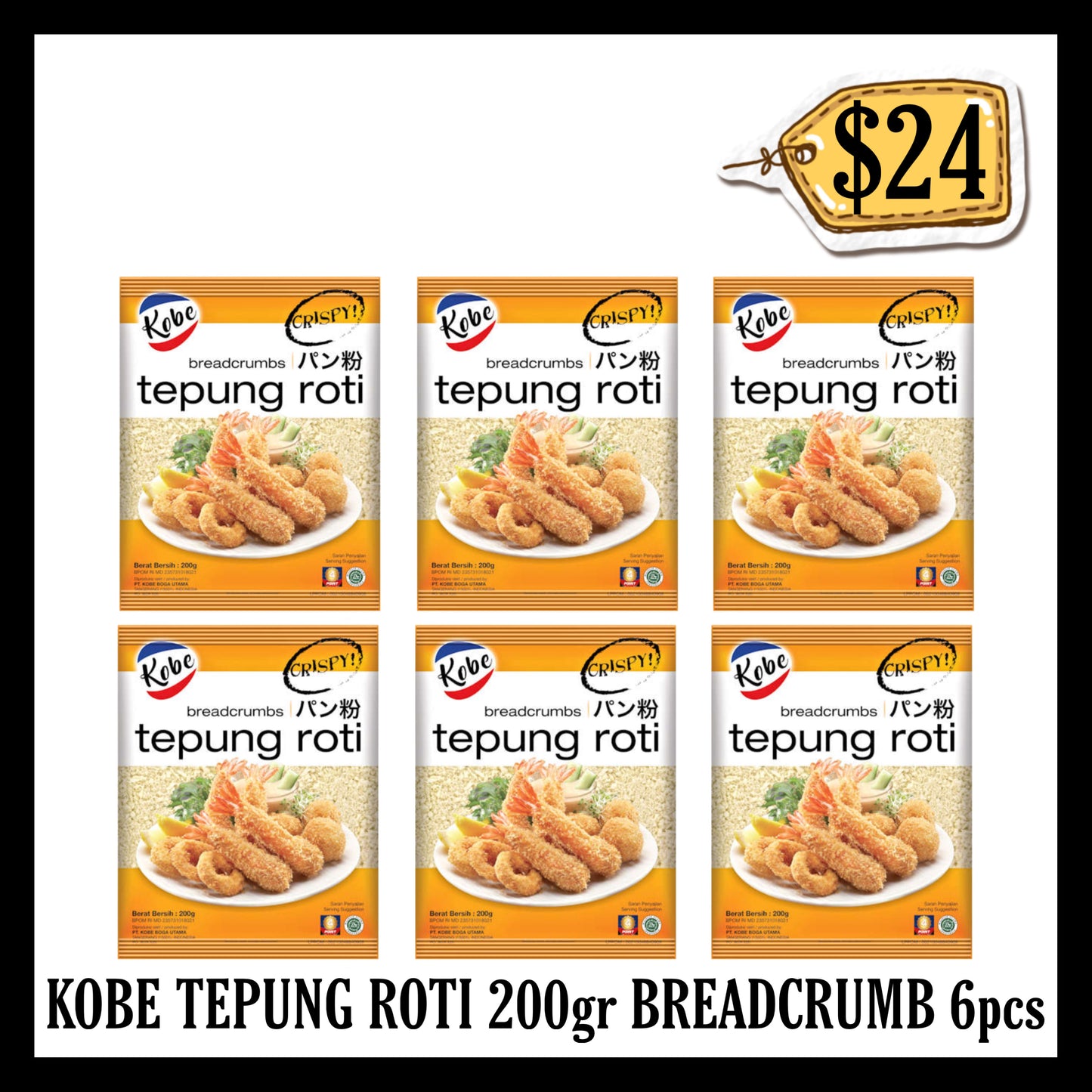Kobe Tepung Roti 200gr Breadcrumbs 6pcs (BBD 20 AUG 2027)