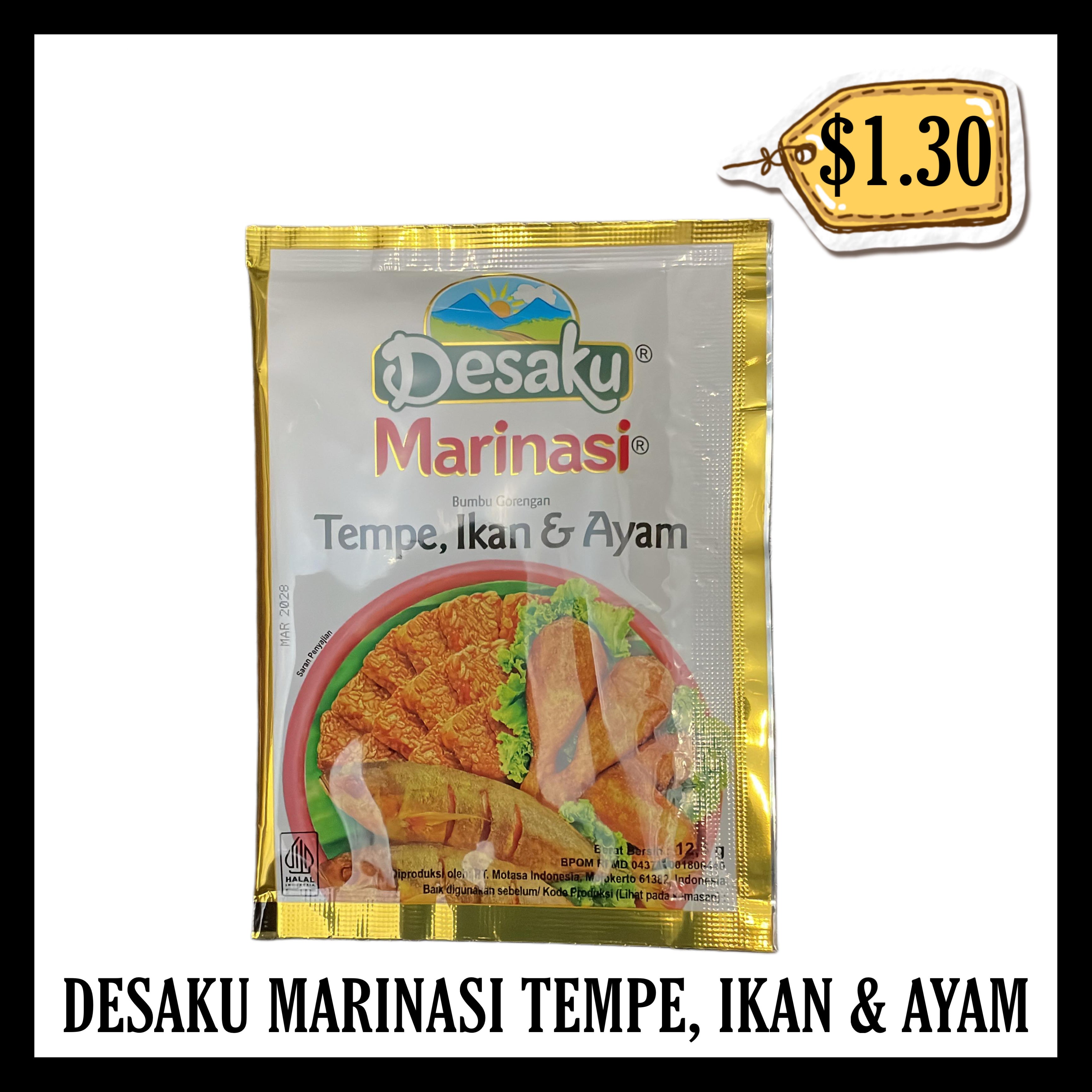 Desaku Marinasi Tempe , Ikan & Ayam Bumbu (BBD END MAR 2028