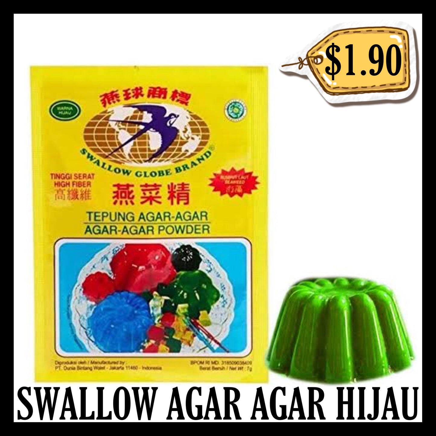 Swallow Agar Agar Hijau (BBD 10 MAR 2029)