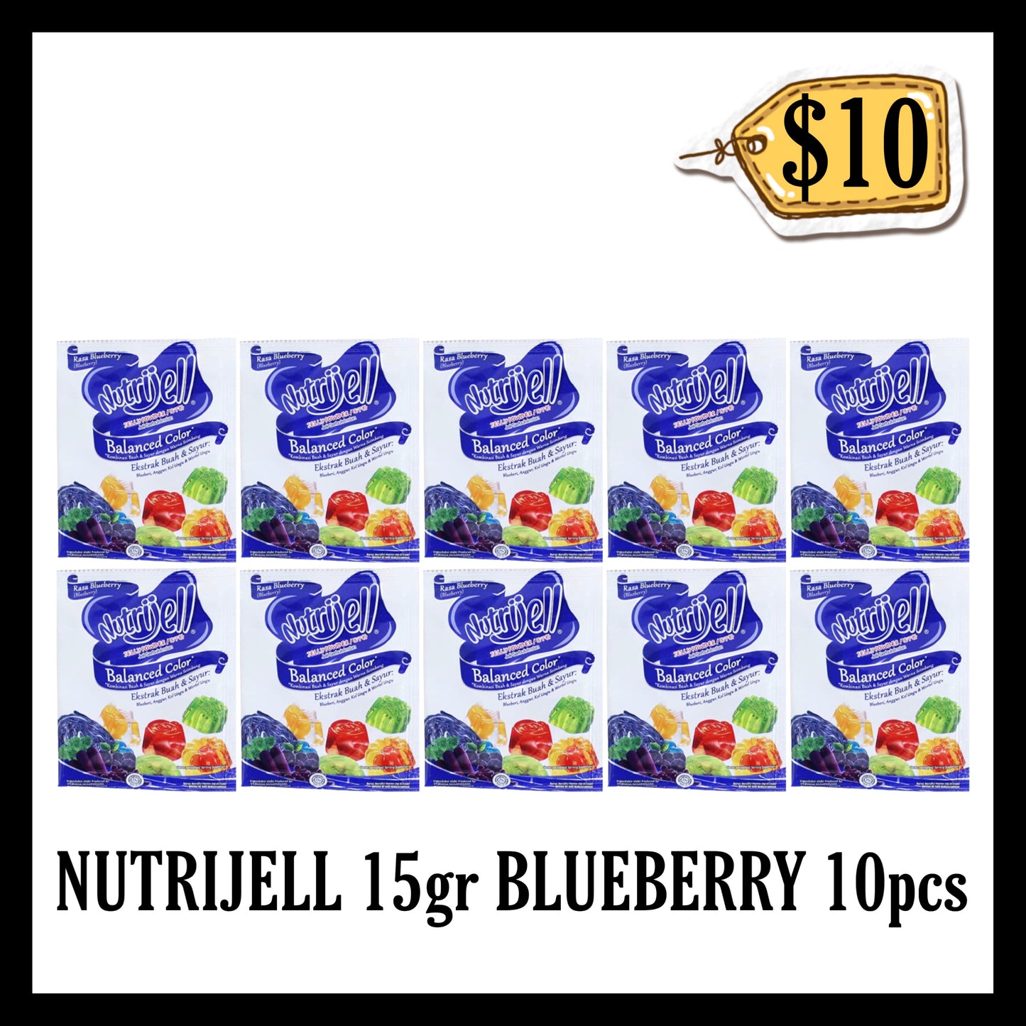 Nutrijell 15gr Balance Blueberry 10pcs ($10 BUNDLE DEALS)(BB END JUN 2026)