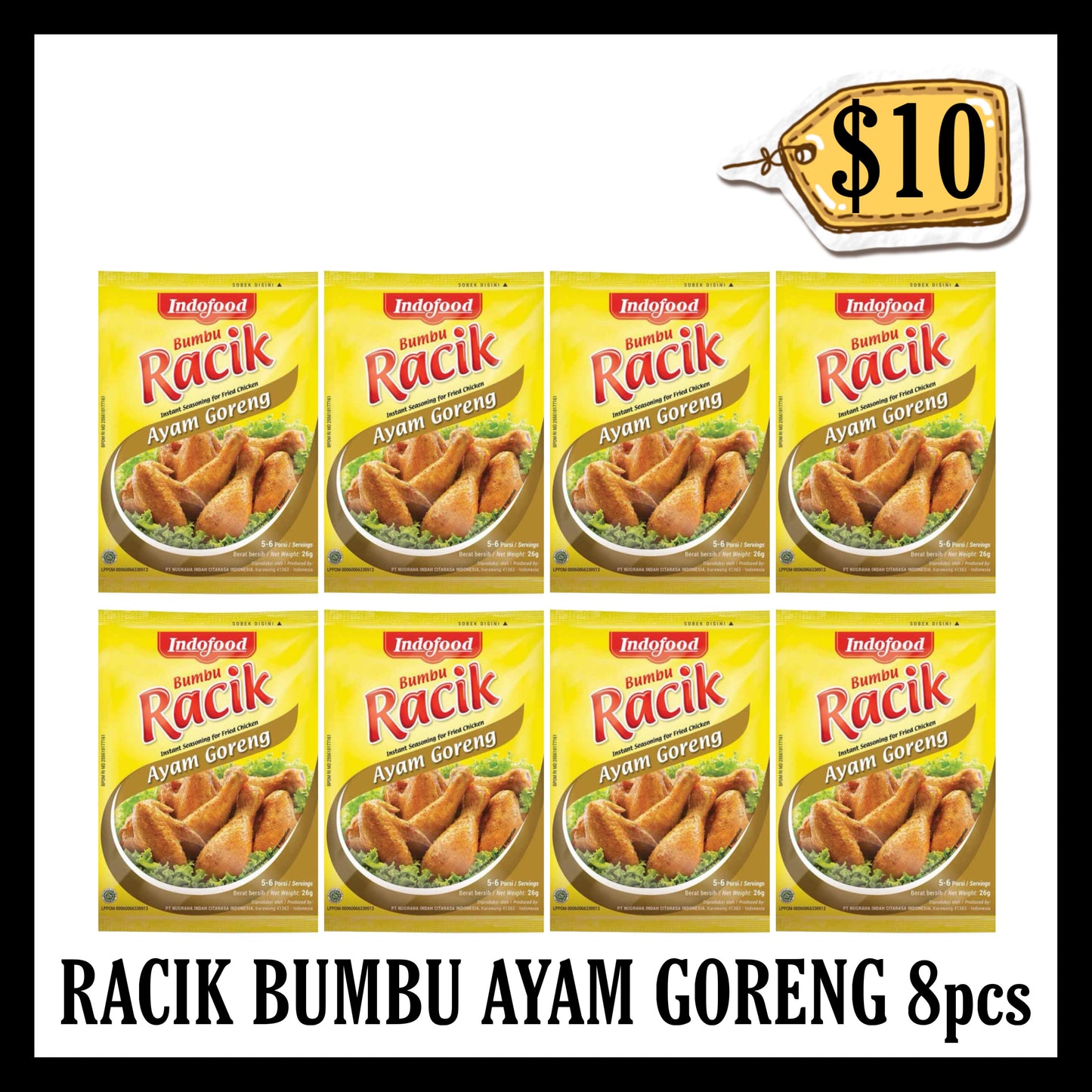Indofood Racik Bumbu Ayam Goreng 8pcs ($10 BUNDLE DEALS)(BBD 01 MAR 2027)