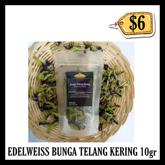 Edelweiss Bunga Telang Kering 10gr (BB END FEB 2026)