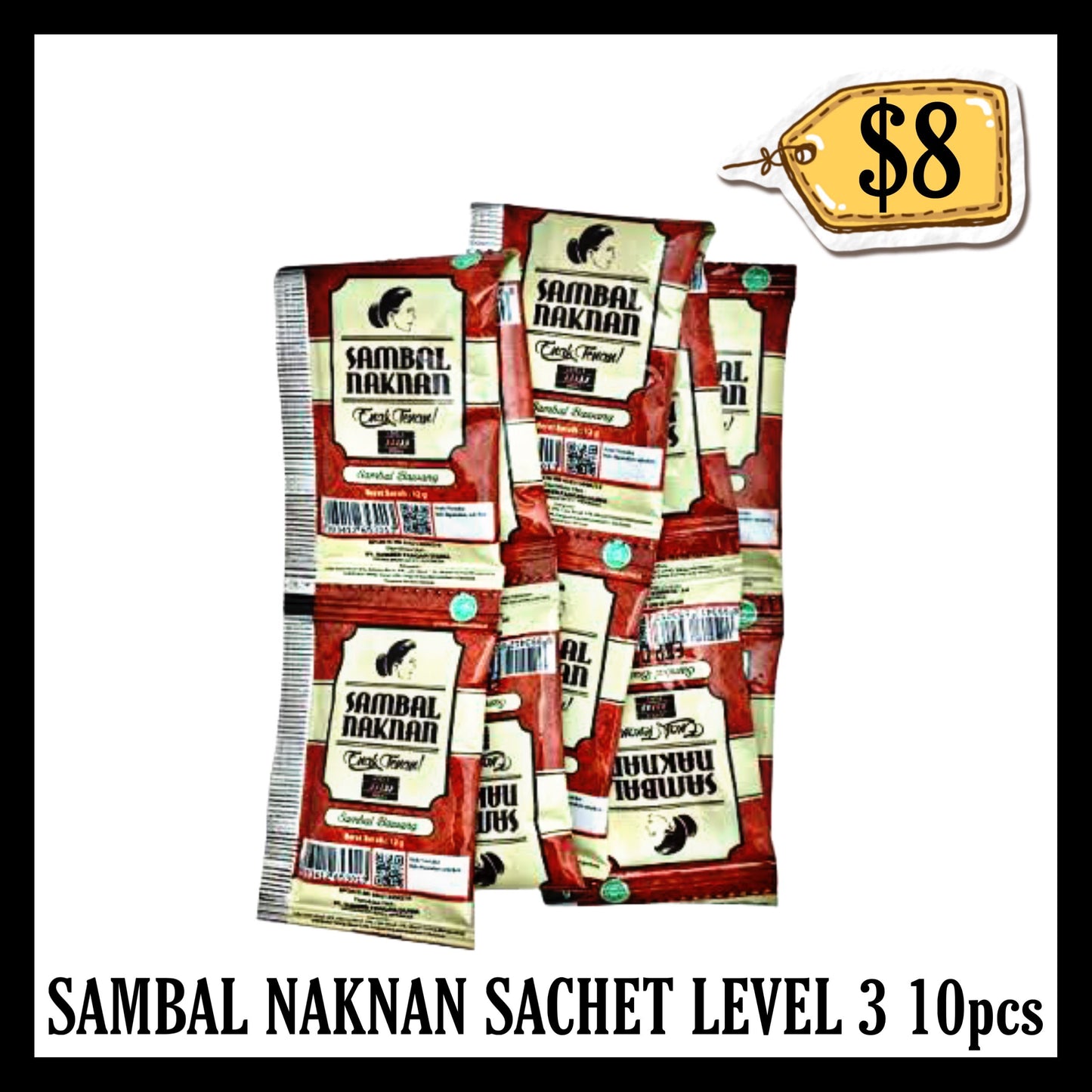 Naknan Sambal Sachet Level 3 12gr 10pcs (BBD 11 NOV 2027)