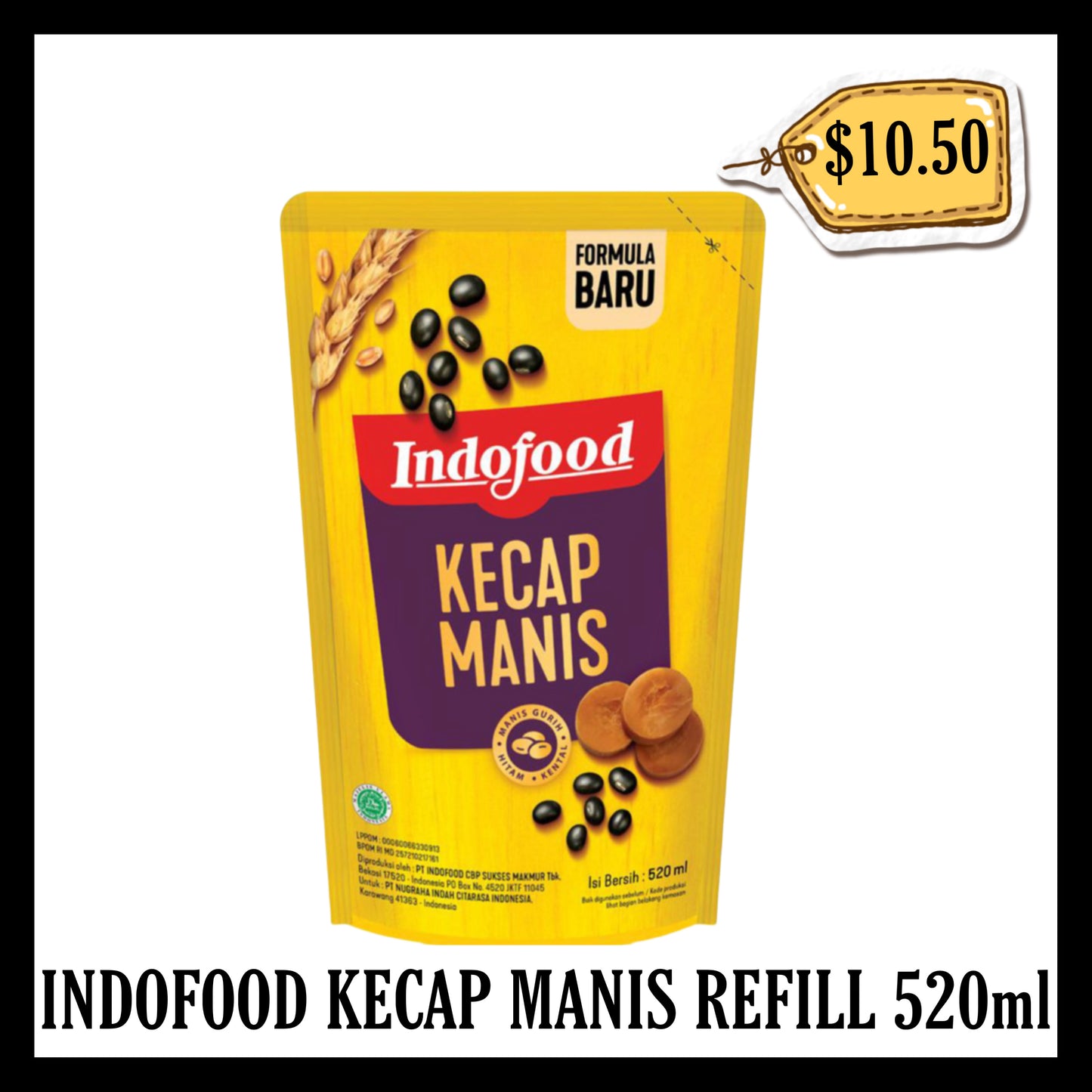 Indofood Kecap Manis Refill 520ml (BB 18 MAY 2026)