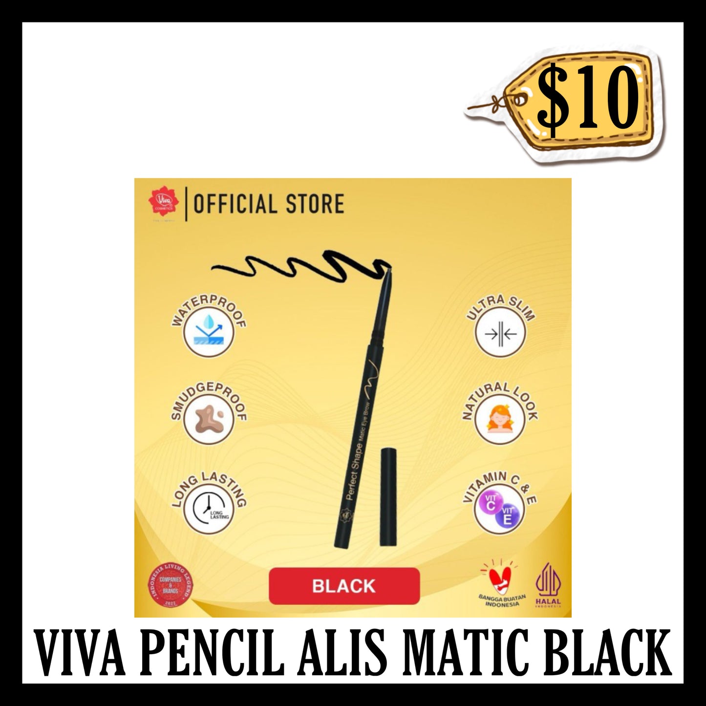Viva Pensil Alis Matic Black (BB END SEP 2026)