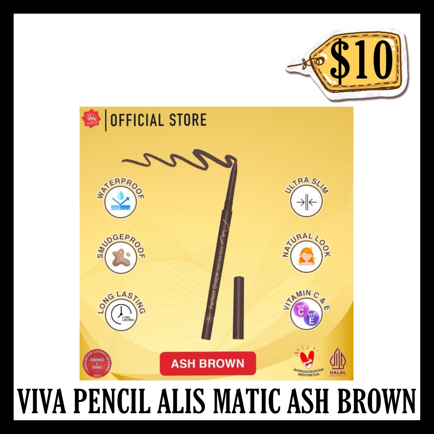 Viva Pensil Alis Matic Ash Brown (BB END SEP 2026)
