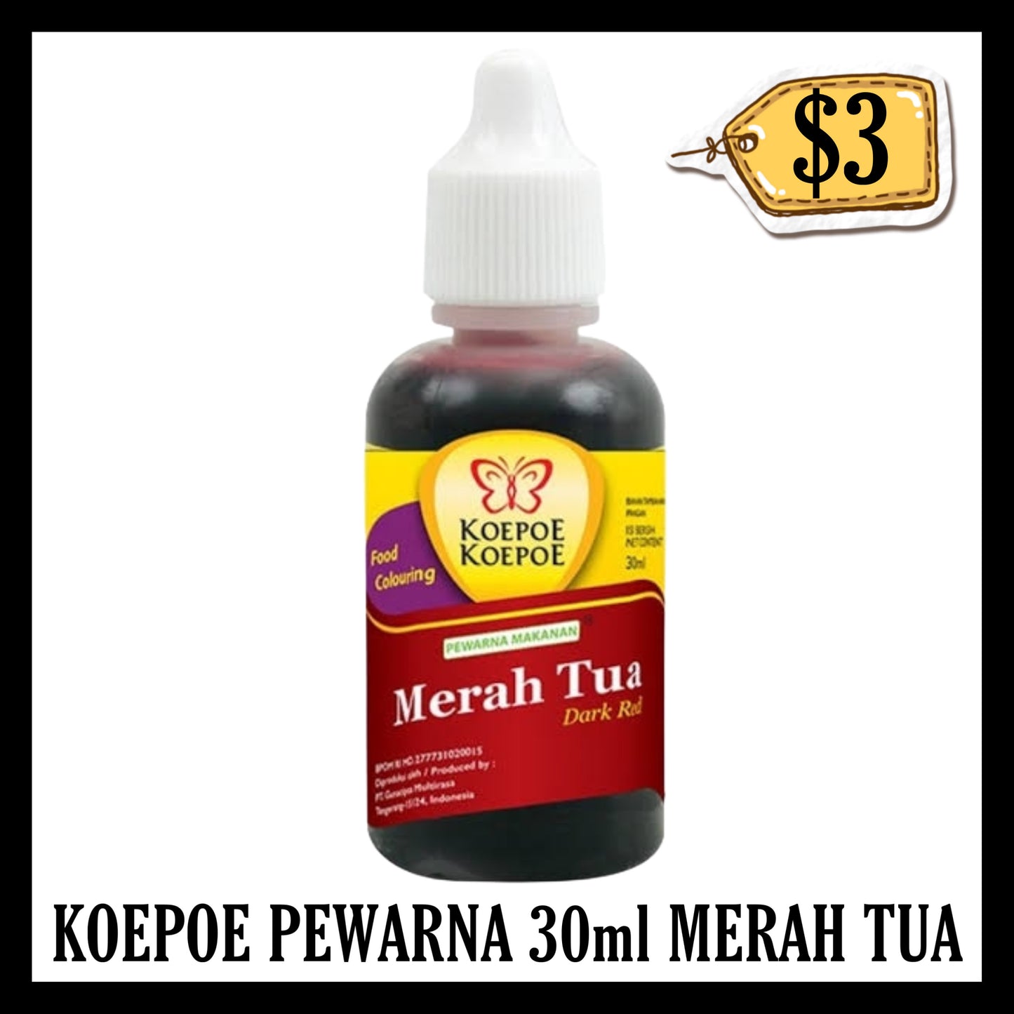 Koepoe Koepoe Pewarna 30ml Merah Tua (BB 17 APR 2029)