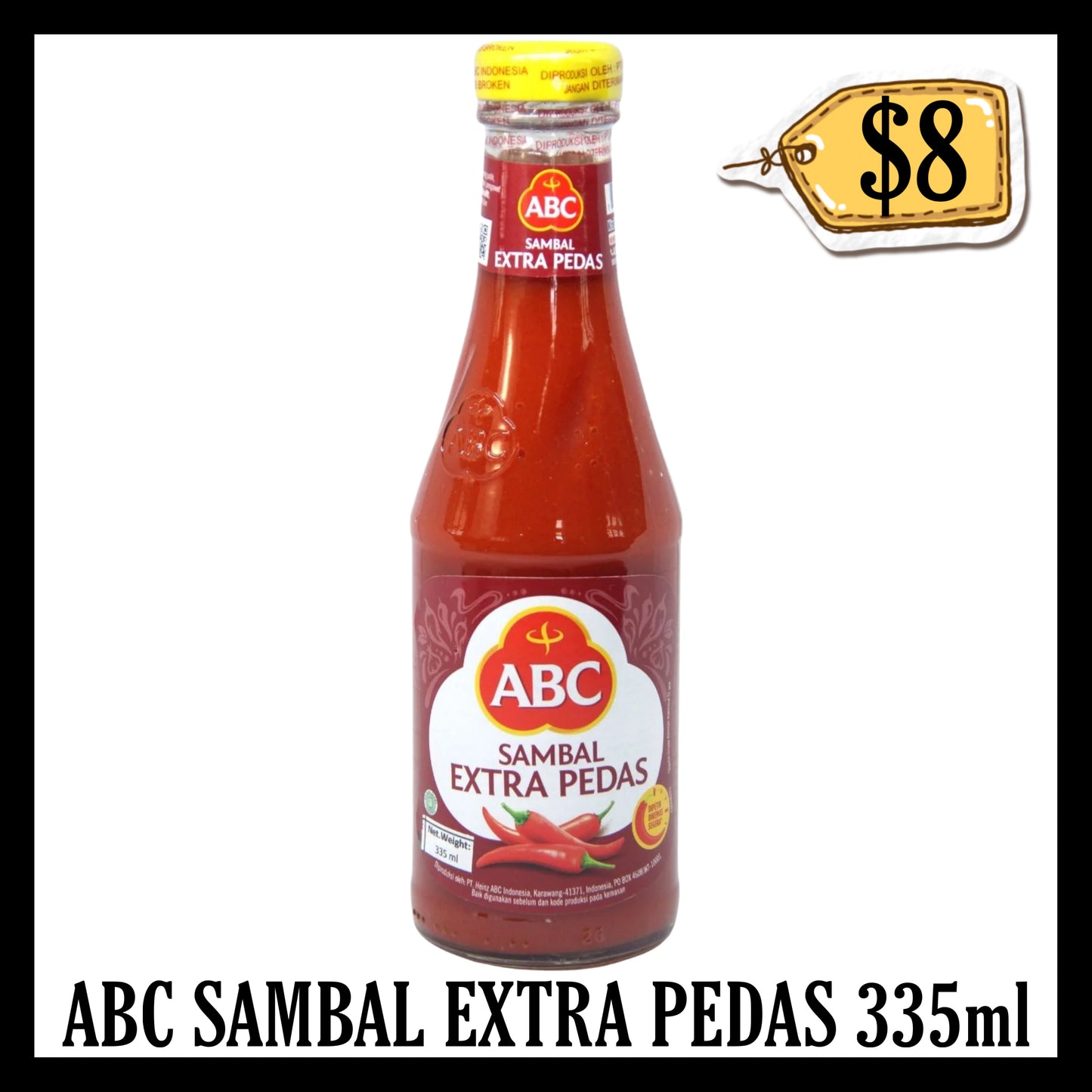 Abc Sambal Extra Pedas 335ml (BBD 21 APR 2027)