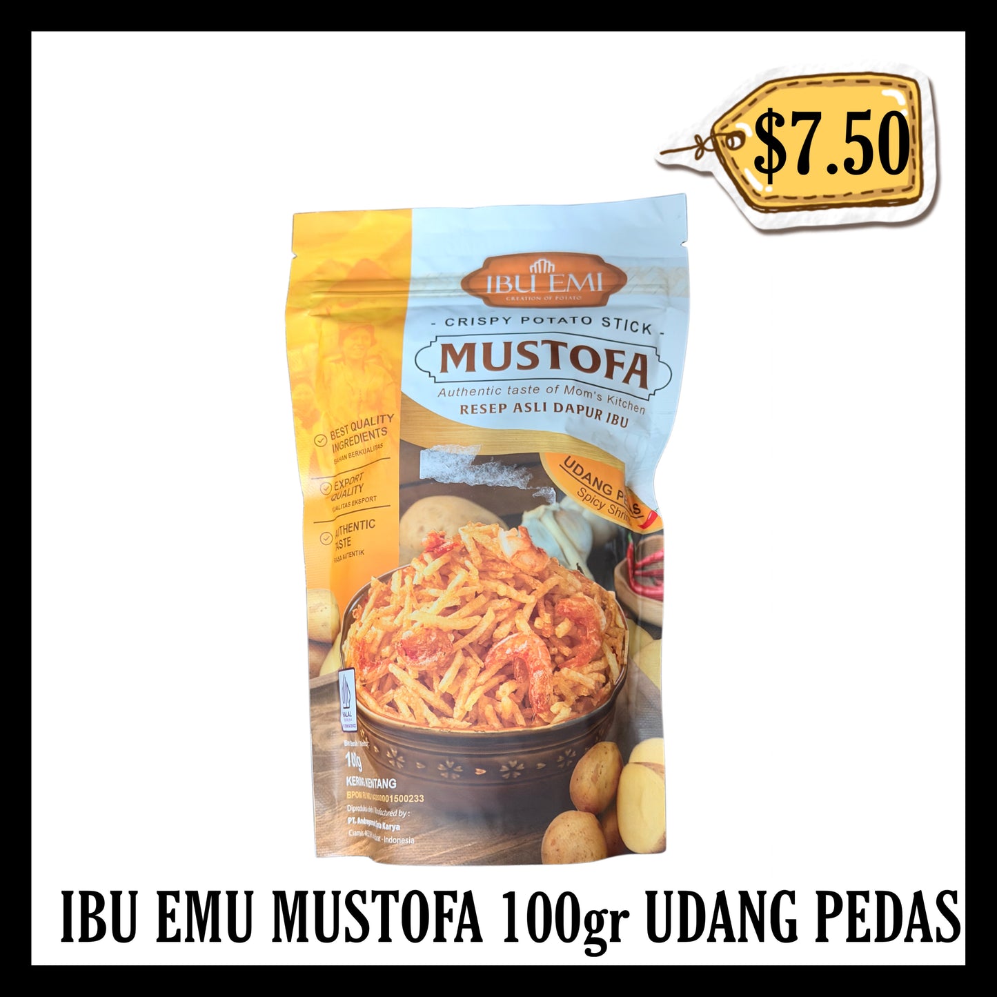 Ibu Emi Mustofa 100gr Udang Pedas (BBD 06 OCT 2027)