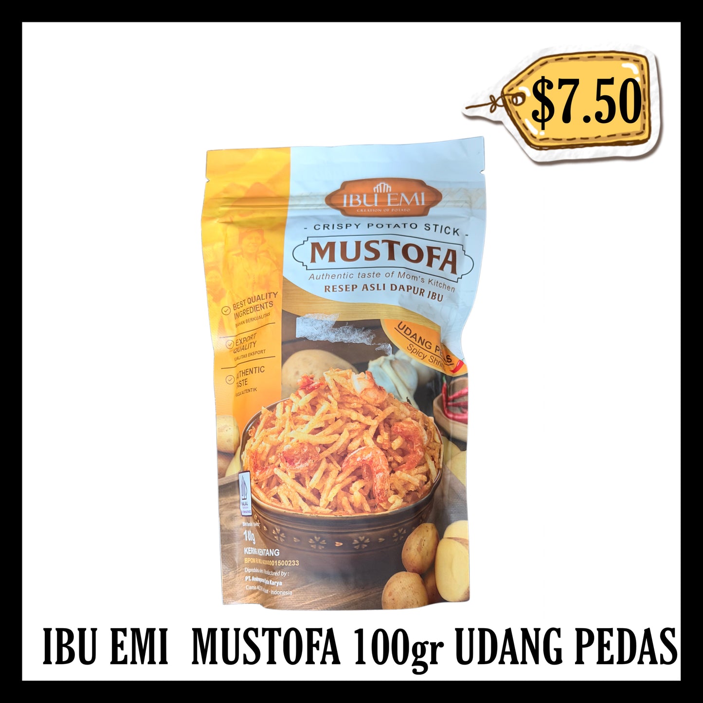 Ibu Emi Mustofa 100gr Udang Pedas (BBD 06 OCT 2027)
