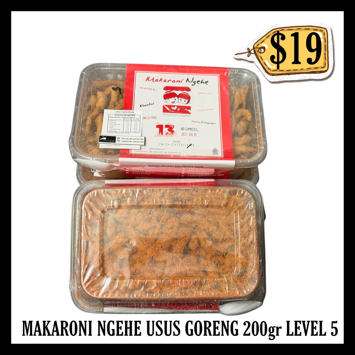 Makaroni Ngehe Usus Goreng 200gr Level 5 (BBD 05 AUG 2027)