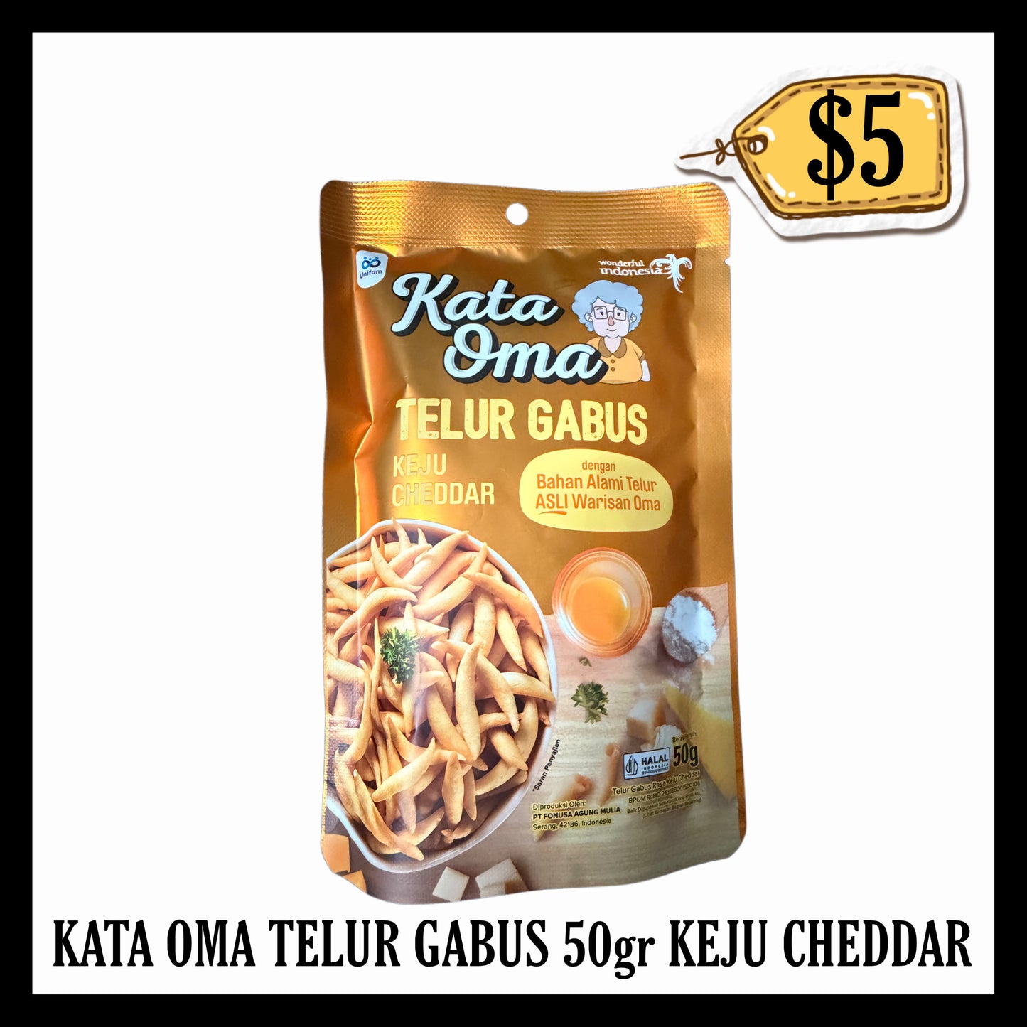 Kata Oma Telur Gabus 50gr Keju Cheddar (BBD END MAY 2027)