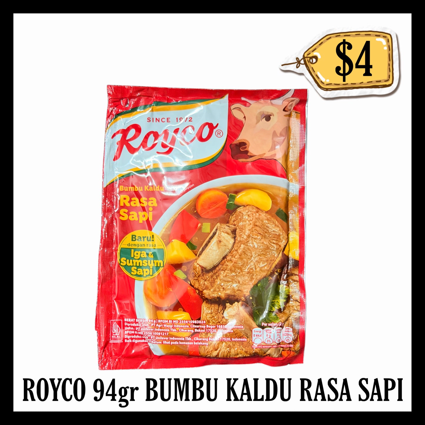 Royco 94gr Bumbu Kaldu Rasa Sapi (BBD 18 MAY 2027)