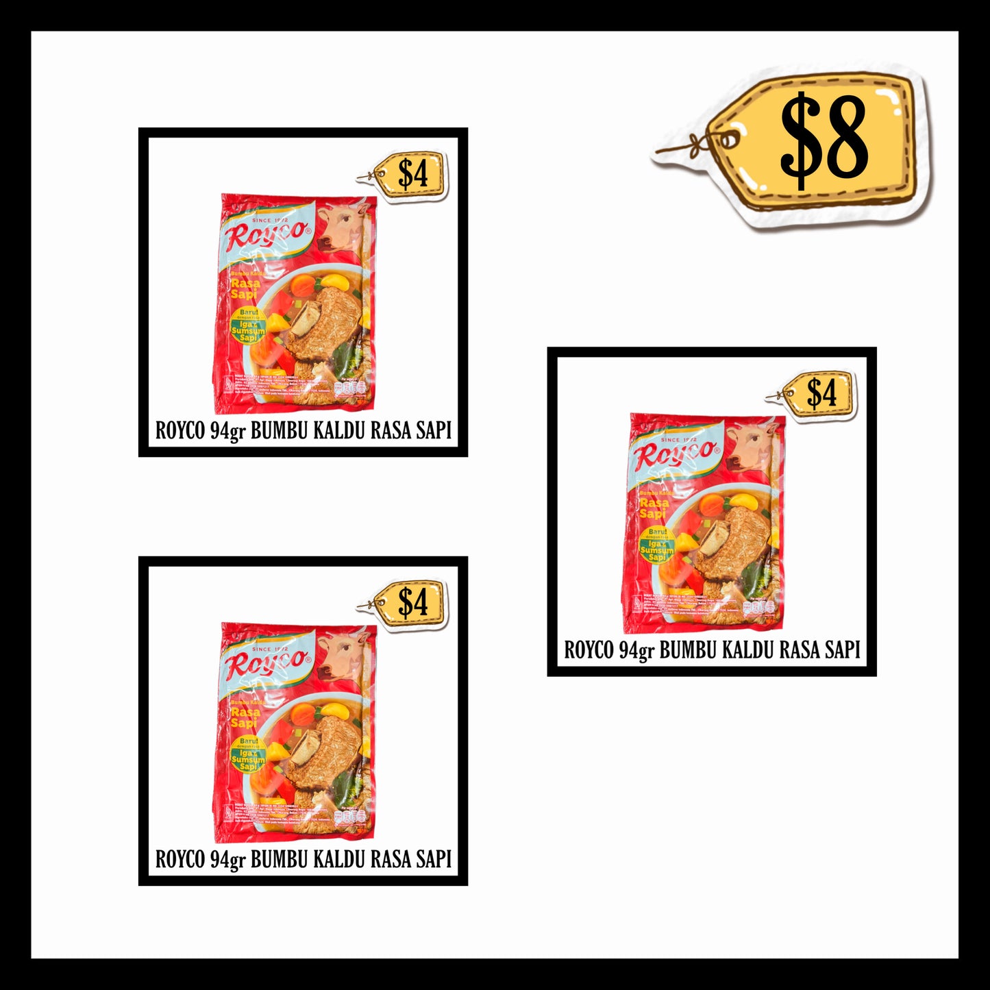 Royco 94gr Bumbu Kaldu Rasa Sapi (BUY 2 GET 1 FREE) (BBD 18 MAY 2027)