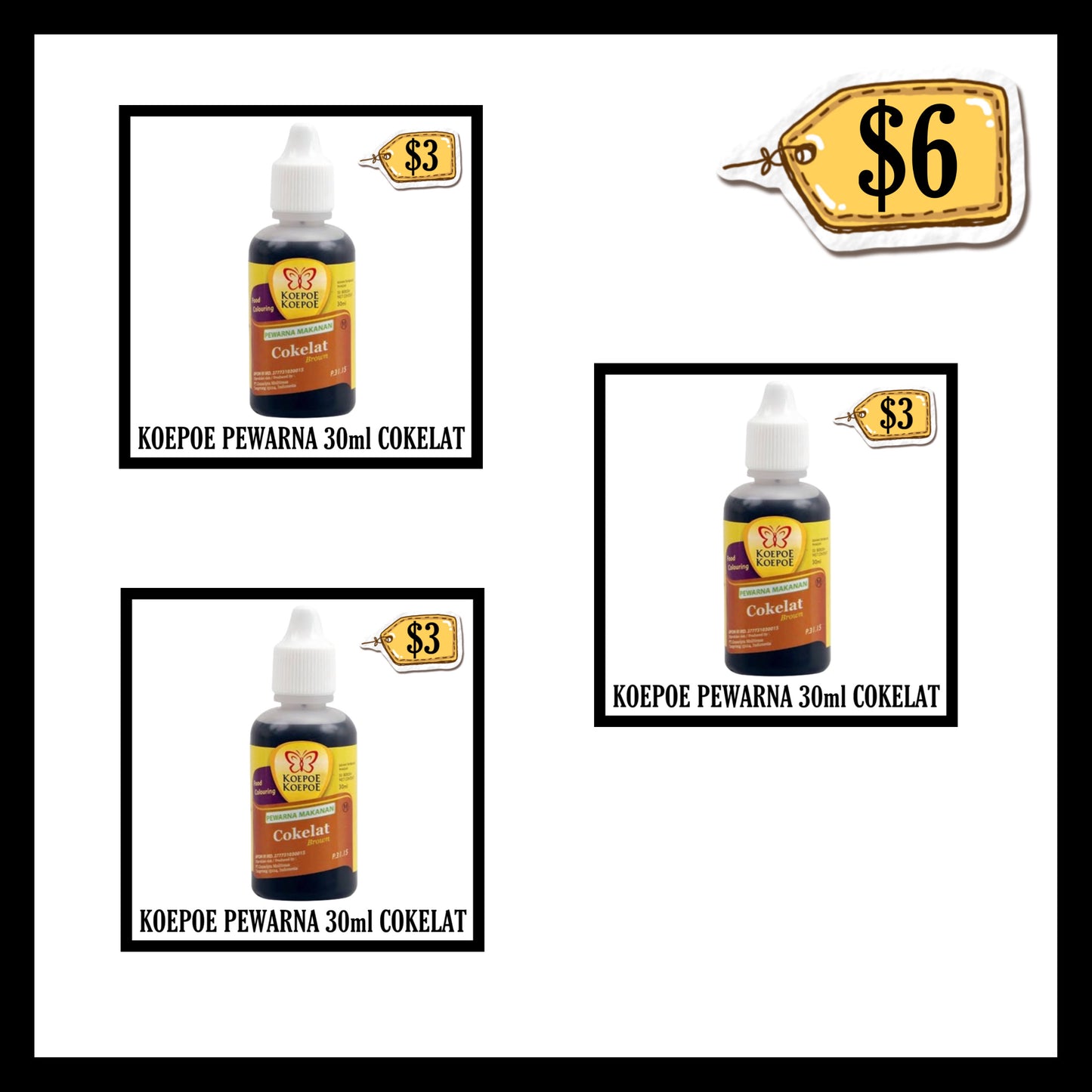 Koepoe Pewarna 30ml Cokelat (BUY 2 GET 1 FREE)(BB 02 APR 2029)