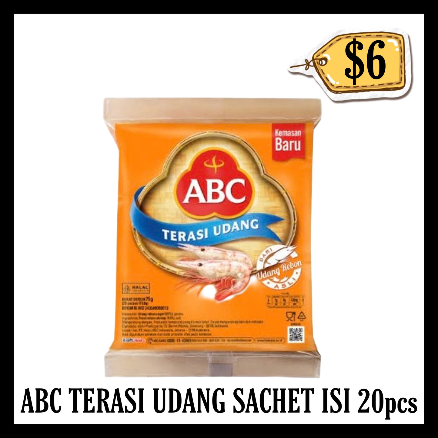 Abc Terasi Udang Sachet isi 20pcs (BB 13 FEB 2026)
