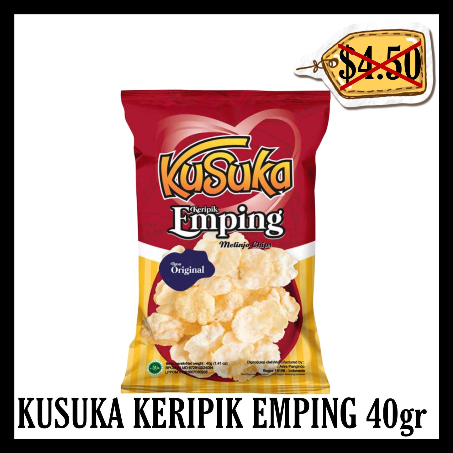 (SALE 20% OFF) Kusuka Emping 40gr (BBD 27 OCT 2026)